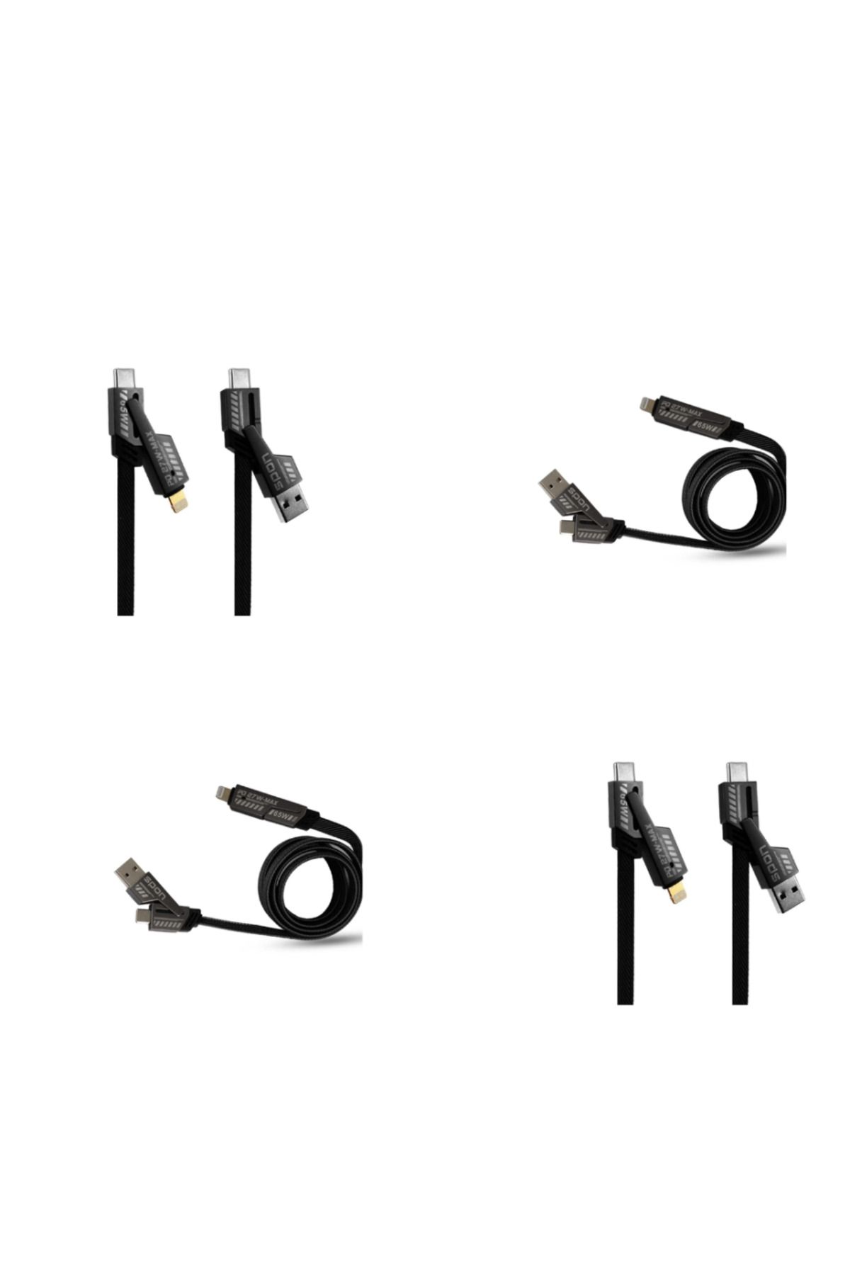 Spon-Multi-charging display 4 braided cables resistant to cuts, high-quality fabric, 1.5 meters long 1