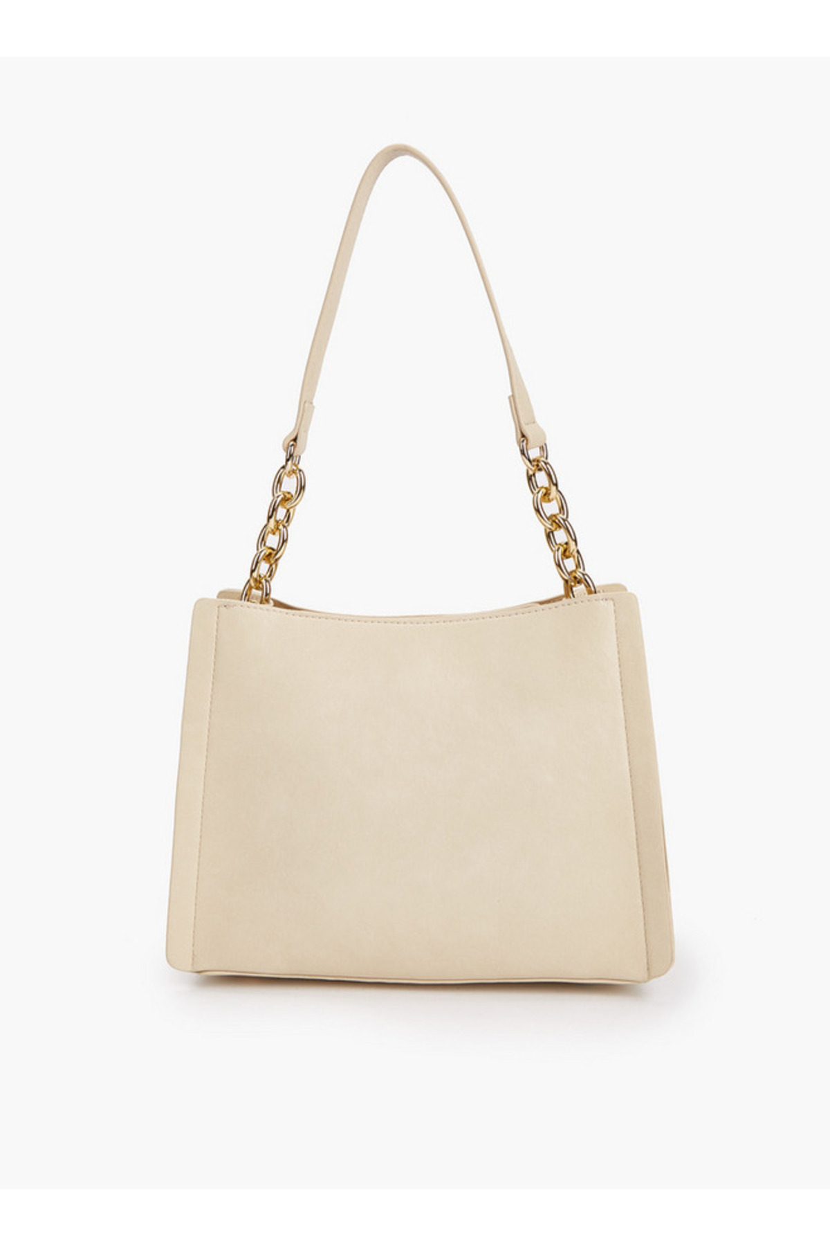 Flora Bella by Shoexpress-Solid Tote Bag with Chain Accented Handle and Zip Closure - W 25.5 x H 20 x D 10.5 cm 2