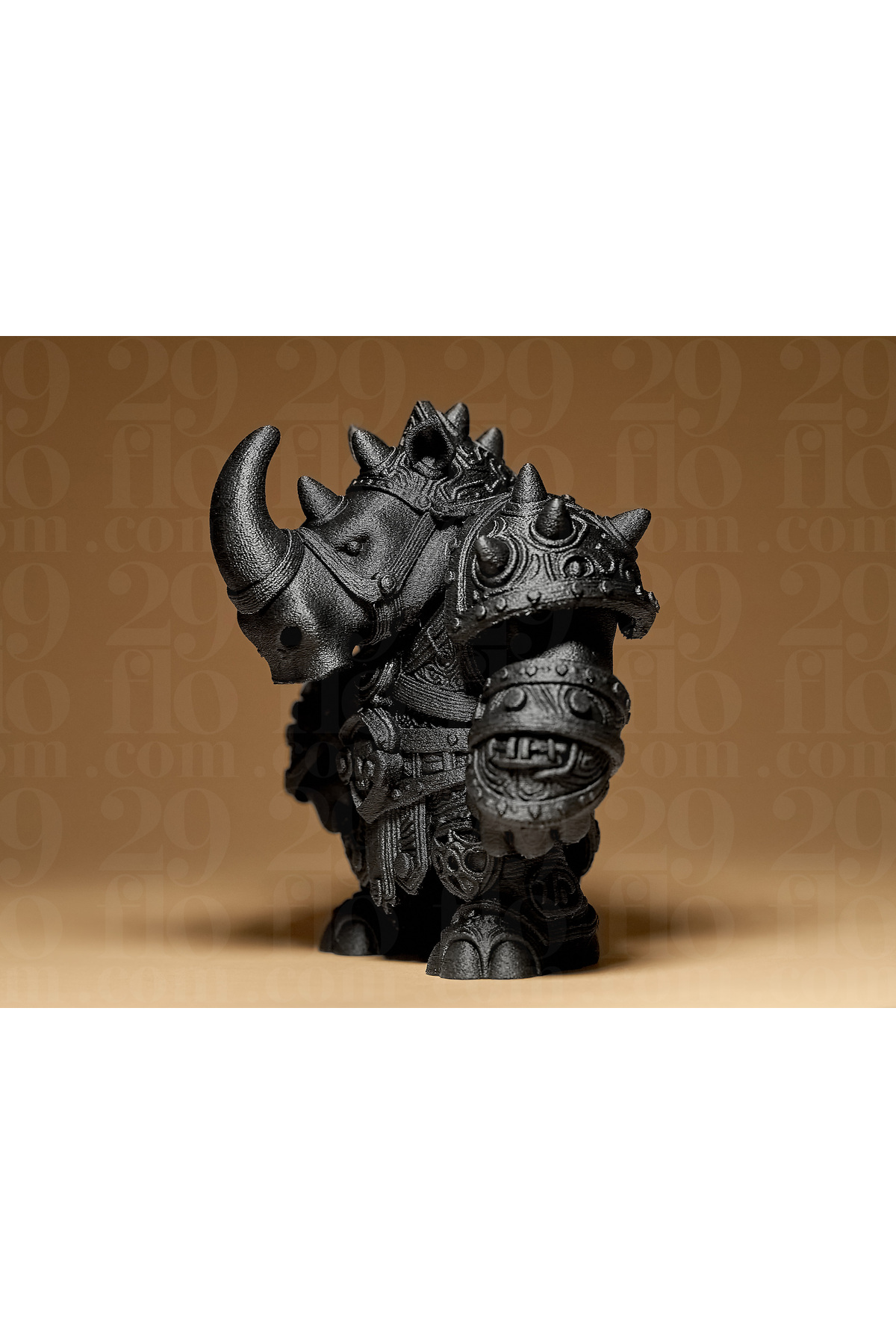 12 cm Boyutunda 3D Baskı Gergedan Savaşçı Figürü - Masaüstü Dekor