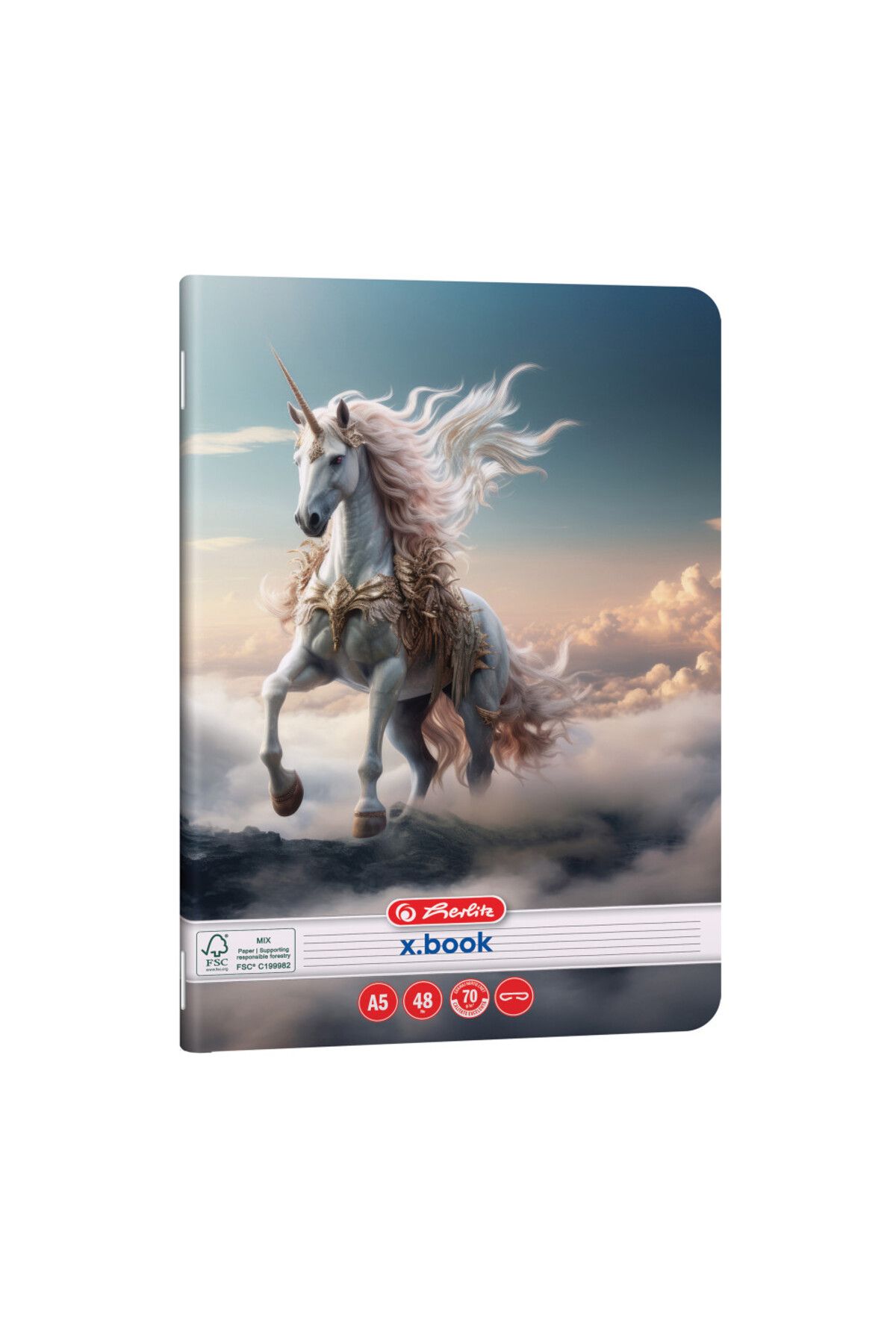 Herlitz-Caiet A5, 48 de coli, Dictando, 70 g/m², model unicorni 2