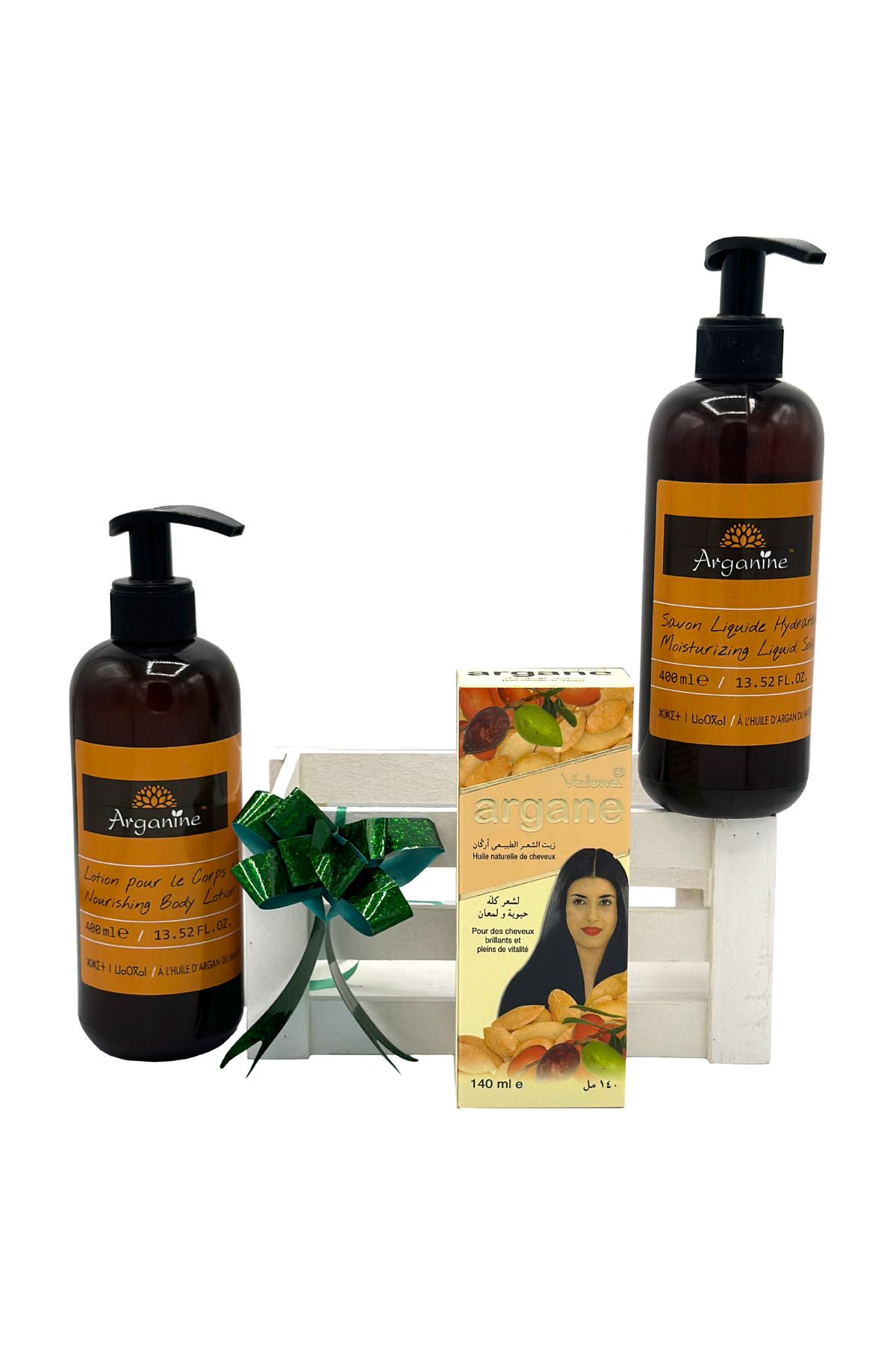 AZBANE -CASABLANCA - MAROC-Set produse cosmetice cu ulei de argan, sapun lichid 400 ml, lotiune de corp 400 ml, ulei 140 ml 2