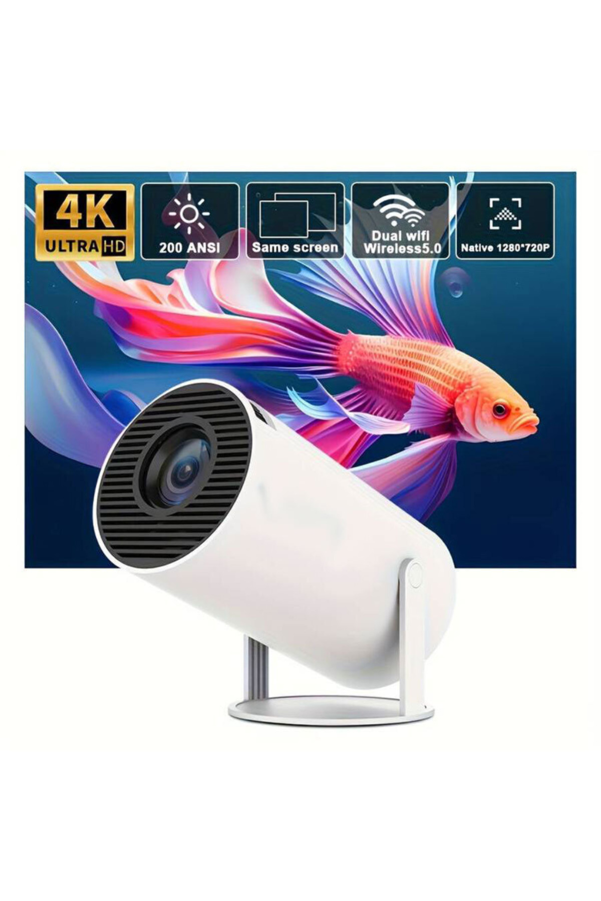 OEM-Portable Projector with Wi-Fi 6, 4K Resolution, and Android 11 3