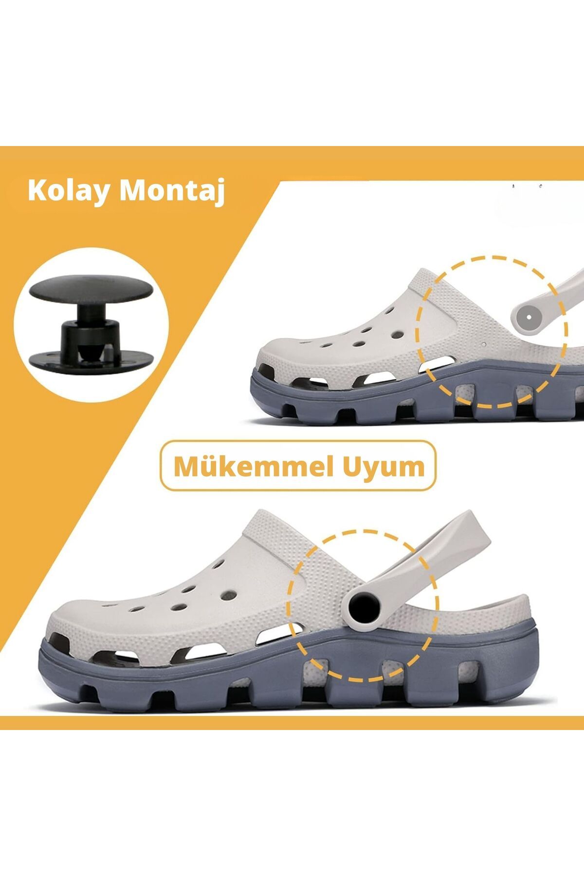 ipekbazaar-8 Pcs Belted Slipper Rivet, (for 2 Pairs of Slippers) Durable Plastic Snap-On Slipper Belt Clip 4