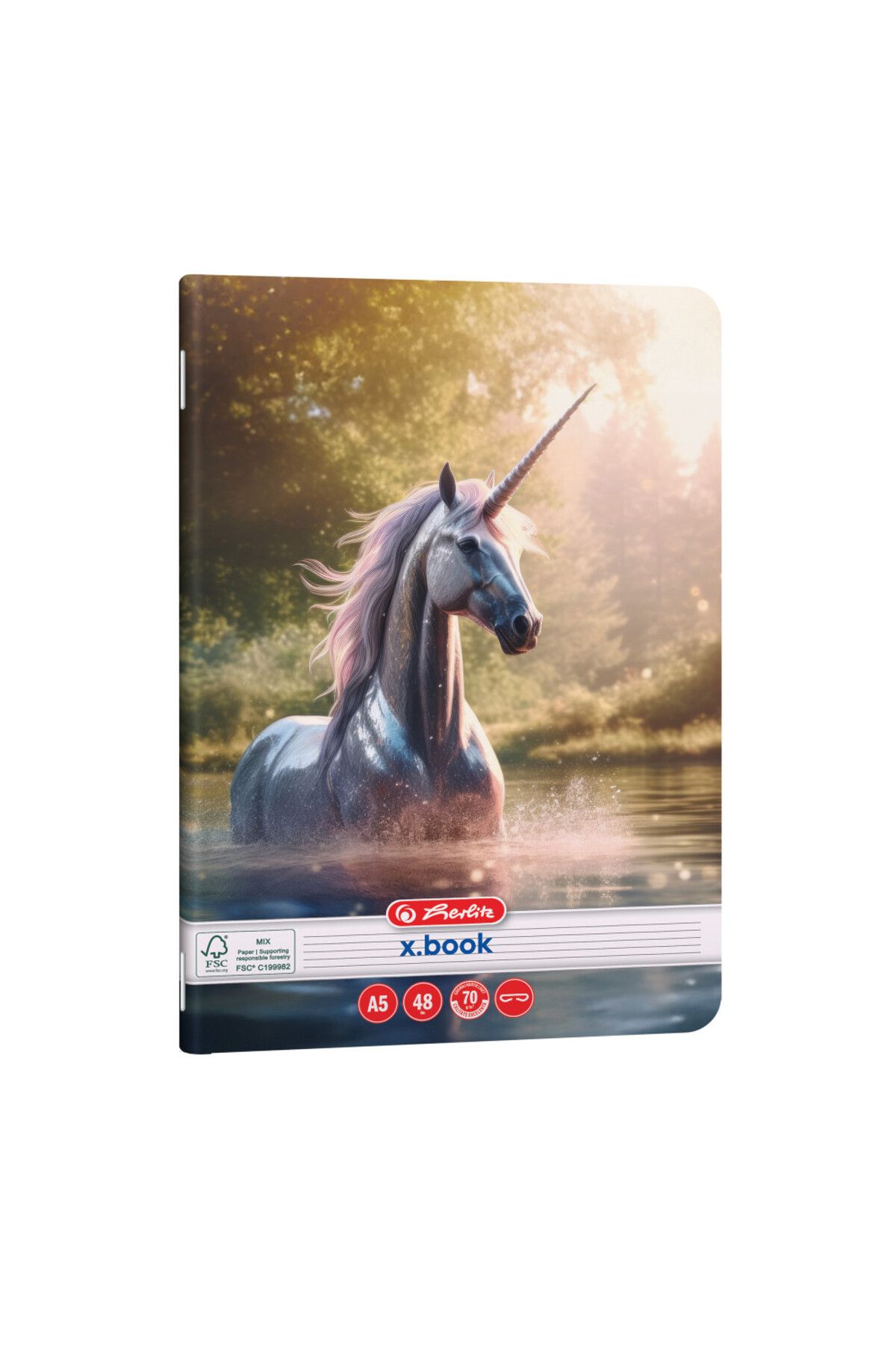 Herlitz-Caiet A5, 48 de coli, Dictando, 70 g/m², model unicorni 3
