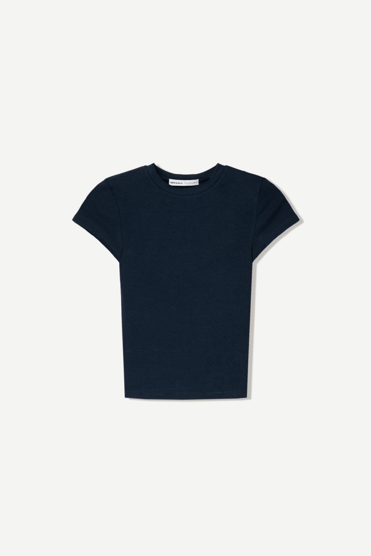 Bershka  Kısa kollu bisiklet yaka t-shirt - Görsel 2