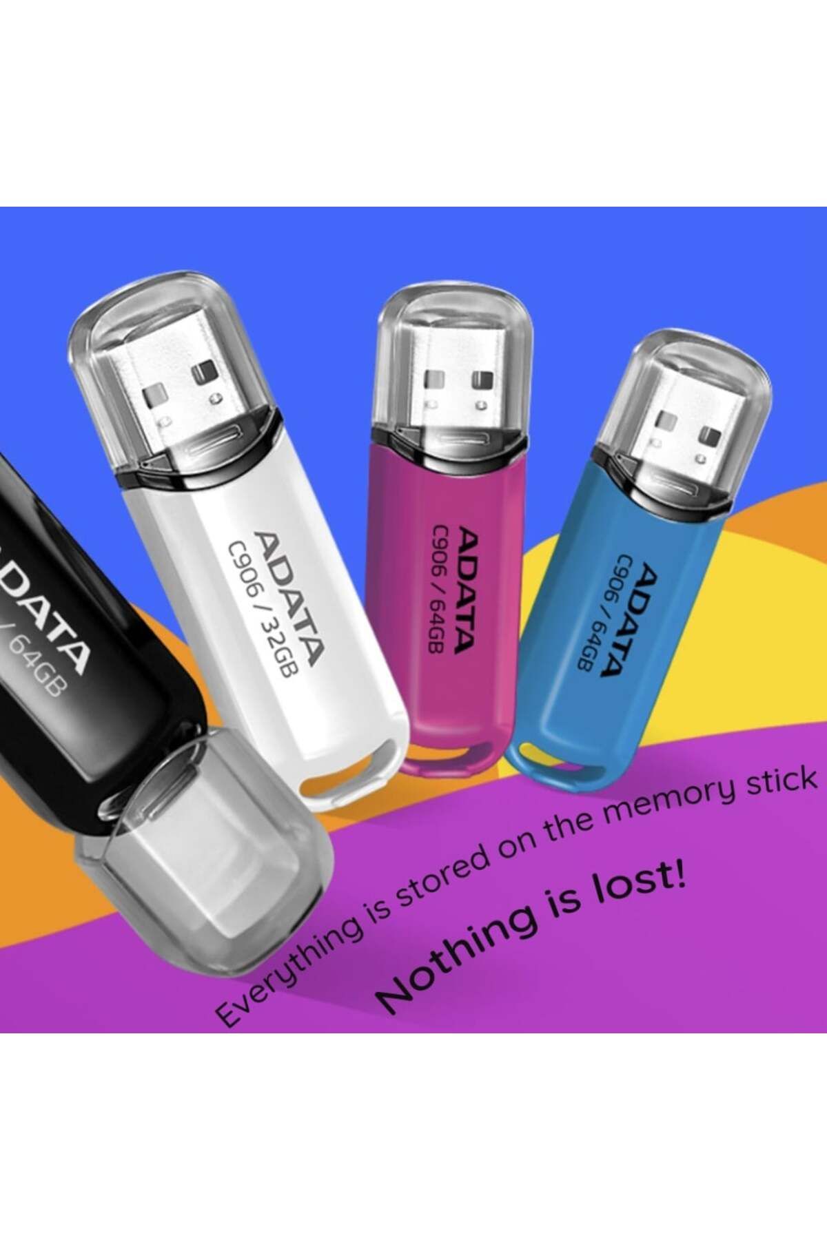 Adata-Stick USB AC906 64G, USB 2.0, Compact și Fiabil, Albastru 4