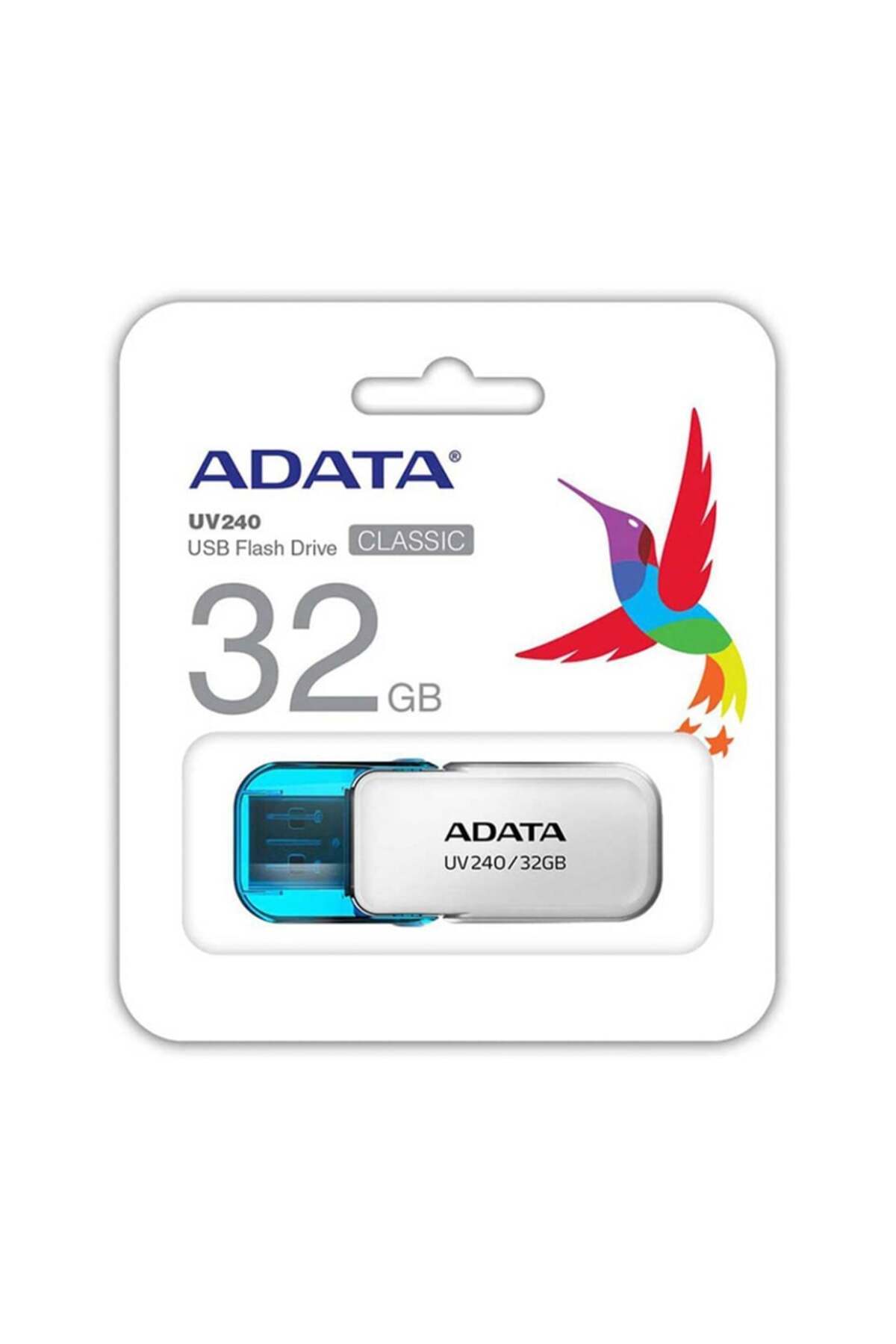 Adata-USB stick UV240, 32G, USB 2.0, Flip cover, White 7
