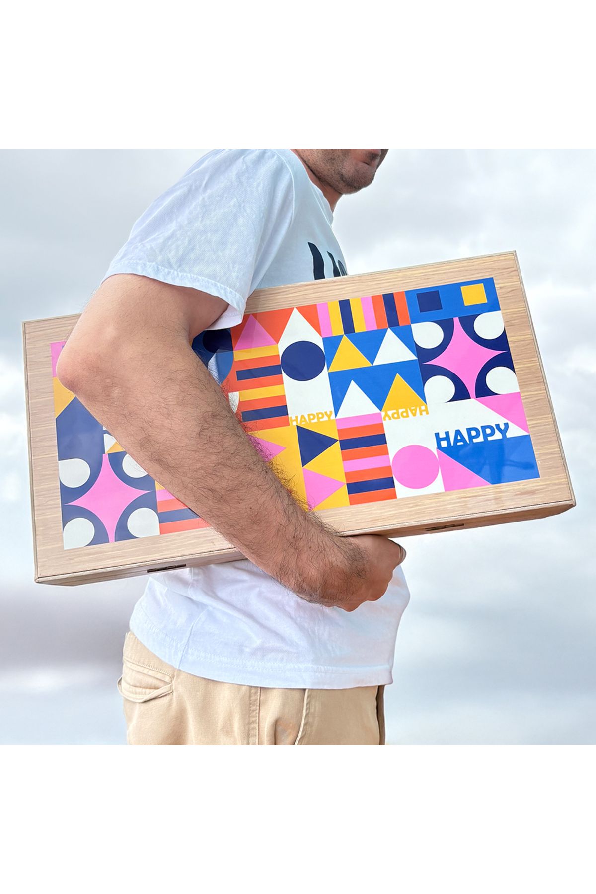 Biggdesign-Happy Backgammon، أرضية مضادة للخدش، علبة MDF مغناطيسية، طبقة مطلية مصقولة 7