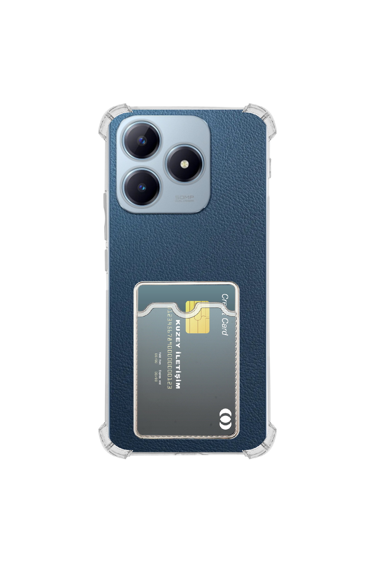Realme C63 Kapak ile Uyumlu Kamera Korumalı Kartlıklı Darbe Emici Özellikli Şeffaf Silikon Kılıf