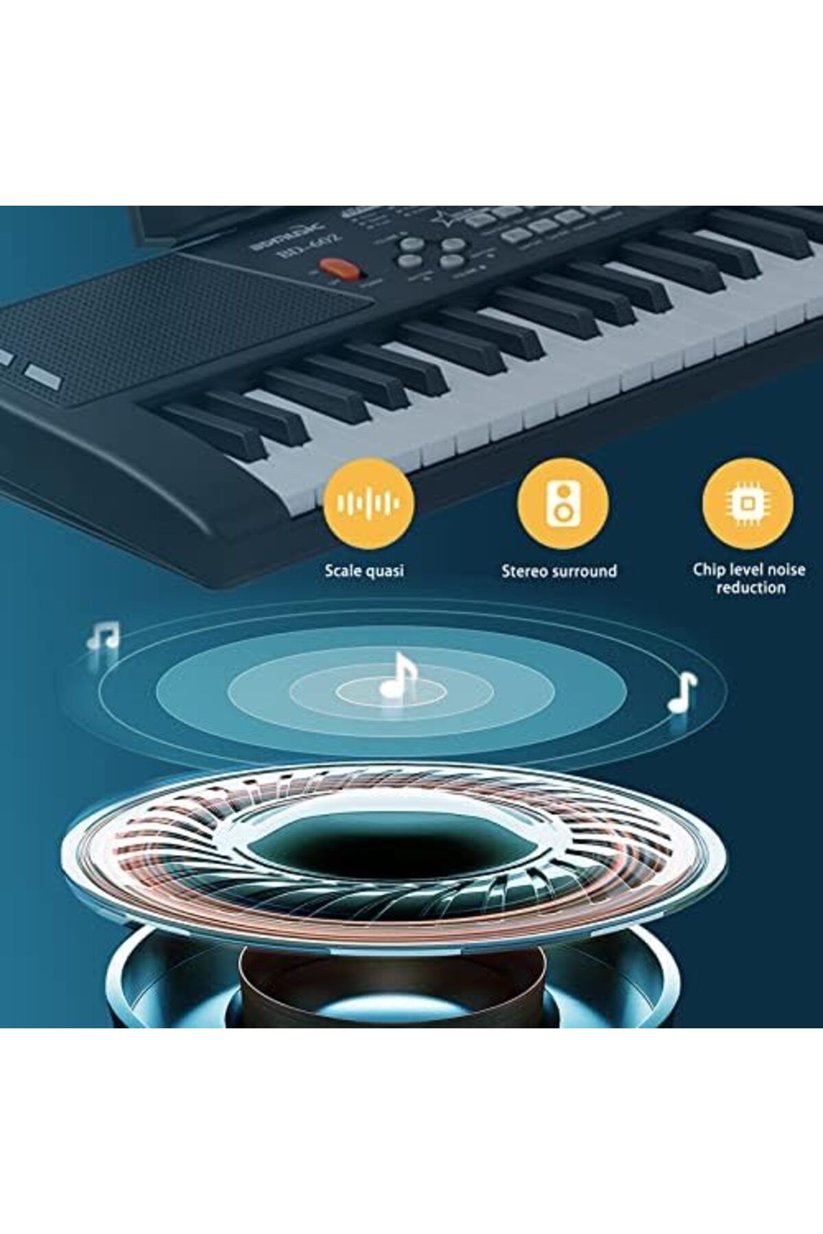 N2Y-UIOTYO 61 Keys Piano Keyboard, Keyboard Piano for Beginners, Portable Piano Keyboard with Built-in D 8