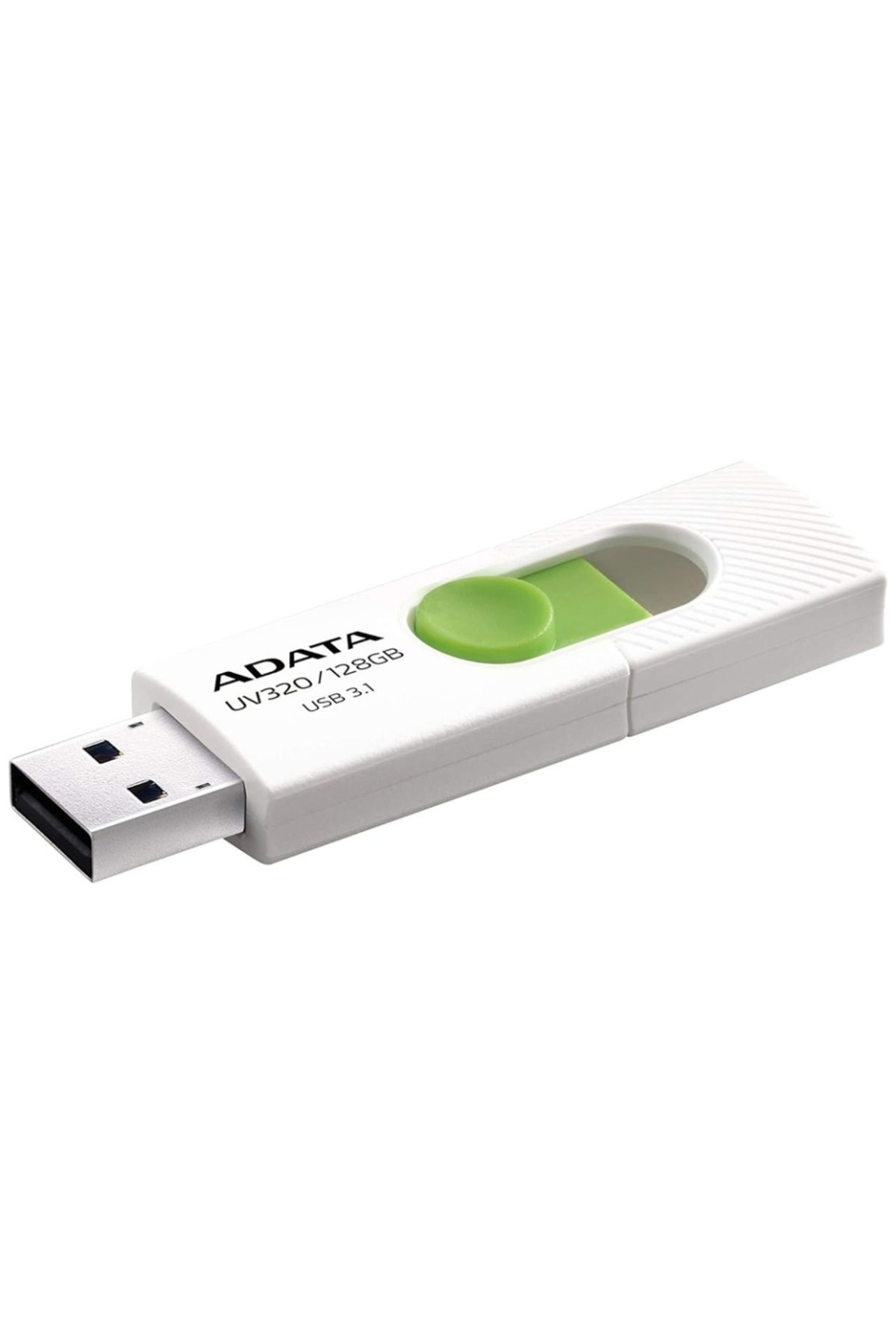 Adata-Stick USB UV320, 128G, USB 3.1, Design glisant, Alb/Verde 2