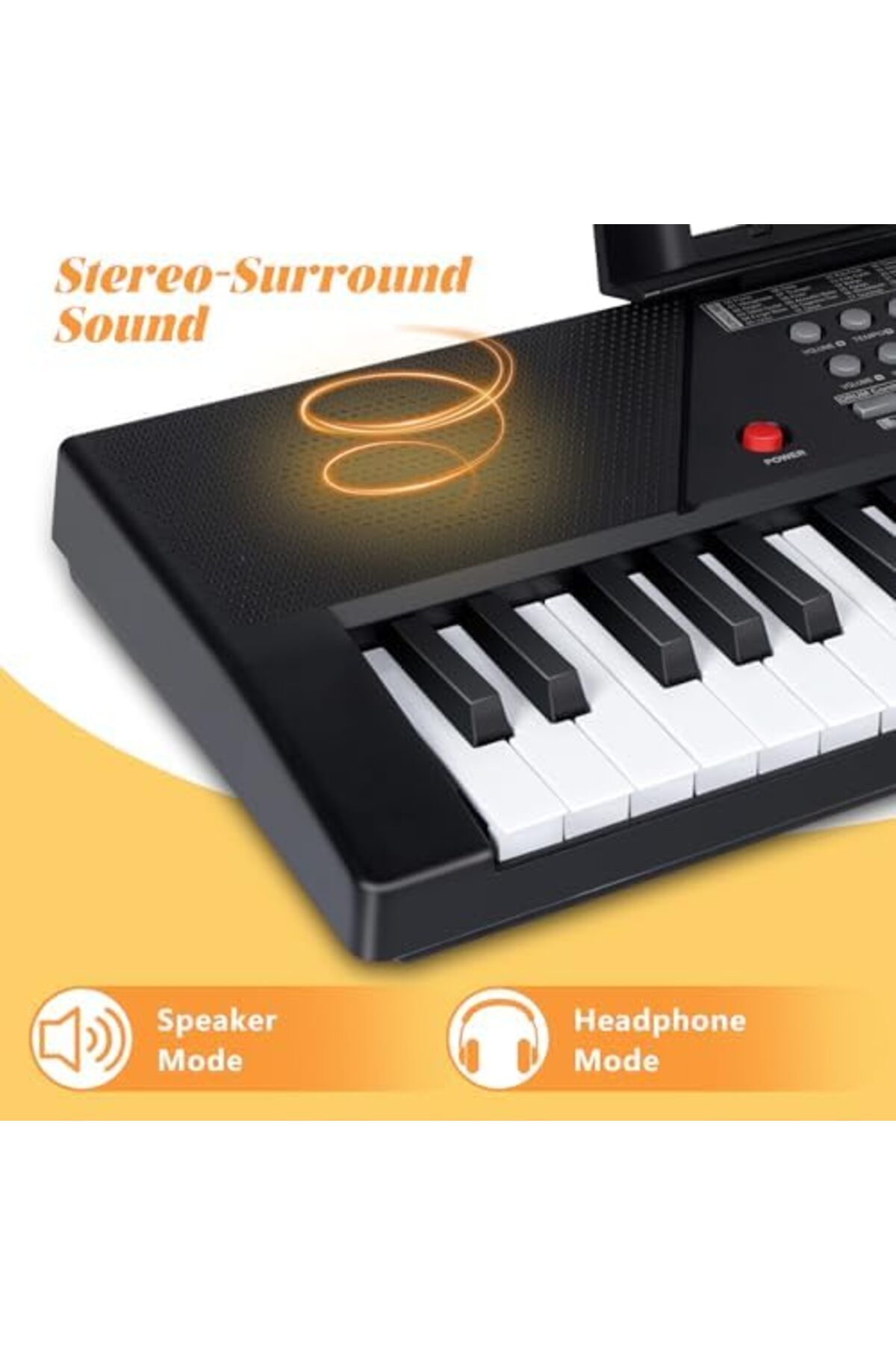 N2Y-Digital Electric Piano Keyboard with 61 Keys, Built-in Microphone, Speaker, Piano Note Stickers, Mus 8