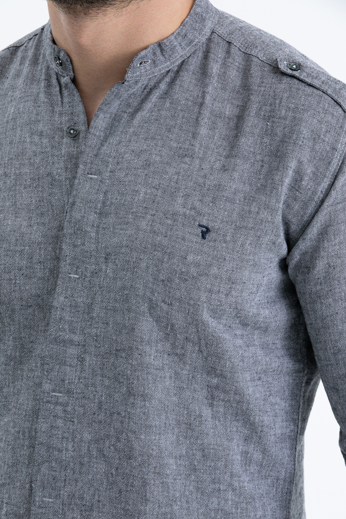 Klothy  Erkek Hakim Yaka Keten Gömlek 2514 - Görsel 2