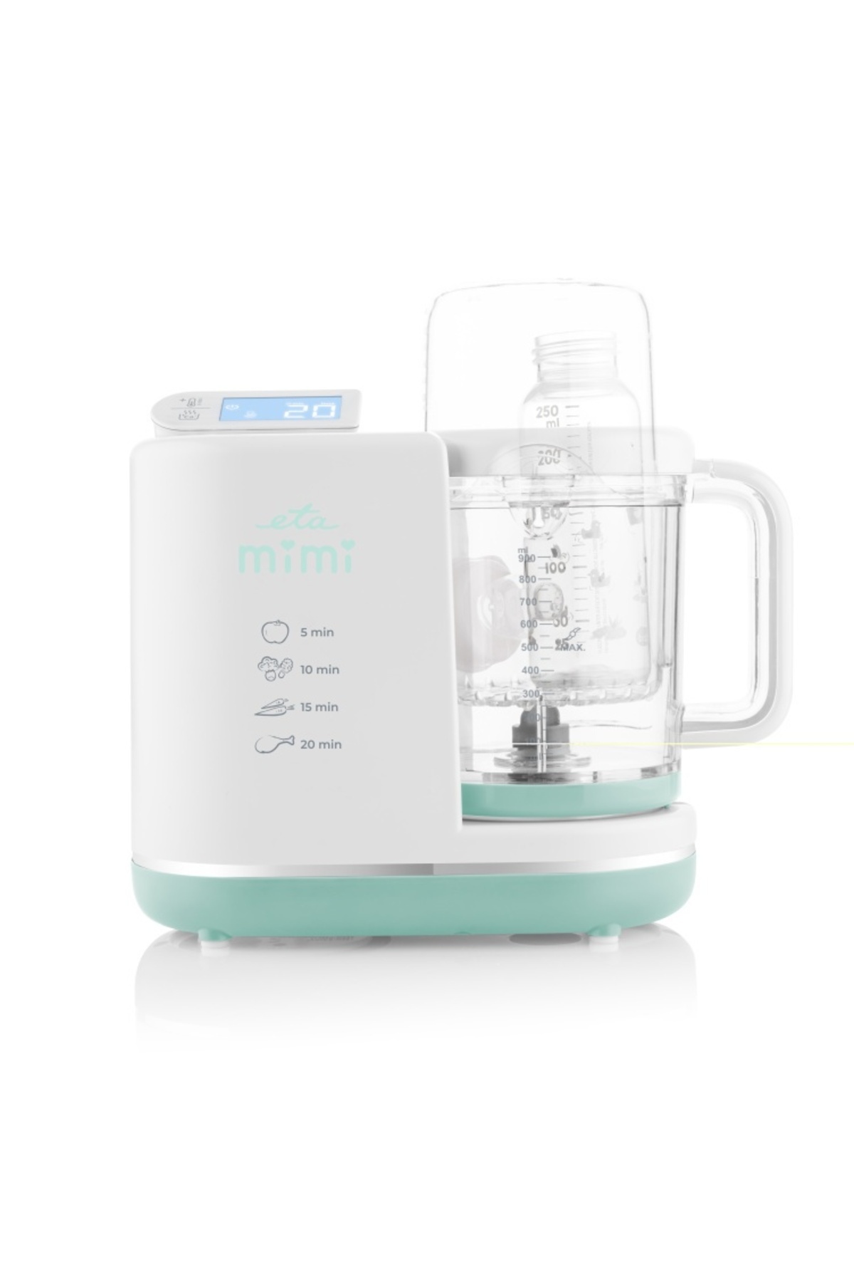 ETA-6 in 1 baby steamer MIMI 4306 90000, 700 W, 2 speed settings, 0.9 liters, BPA-free tritan, LCD 2