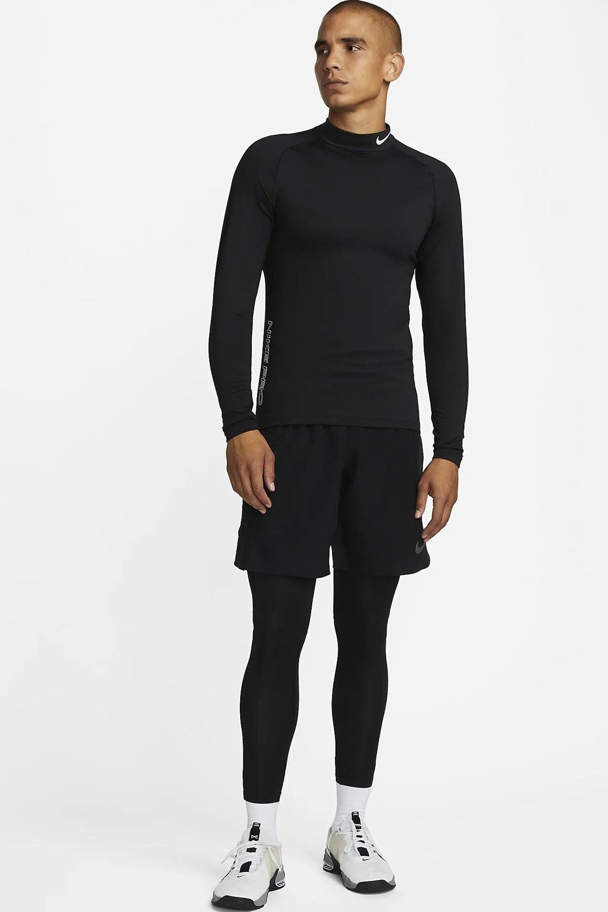 Nike-Dri Fit Performance Warm Mock Slim Fit Φούτερ Ανδρικό φούτερ προπόνησης για τρέξιμο μαύρο 7