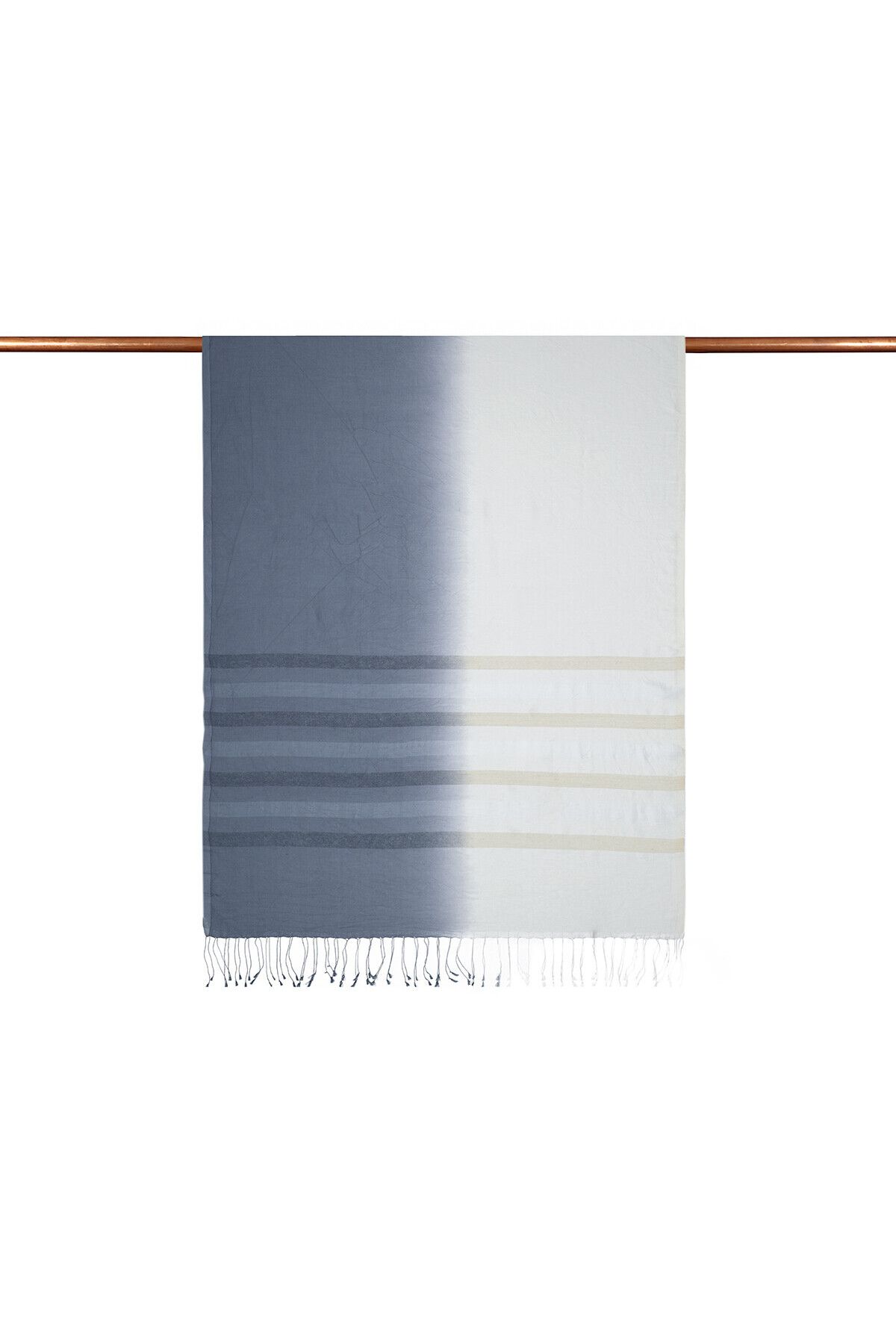 ipekevi-Smoked White Mono Shutter Gradient Silk Shawl 2