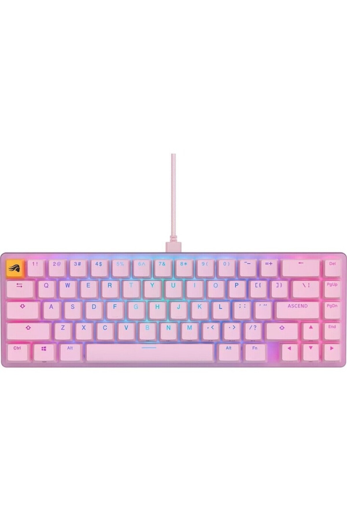 Glorious-Gaming Mechanical Keyboard GMMK 2 Compact RGB, USB-C, Fox Linear Switch, US Layout Pink 2