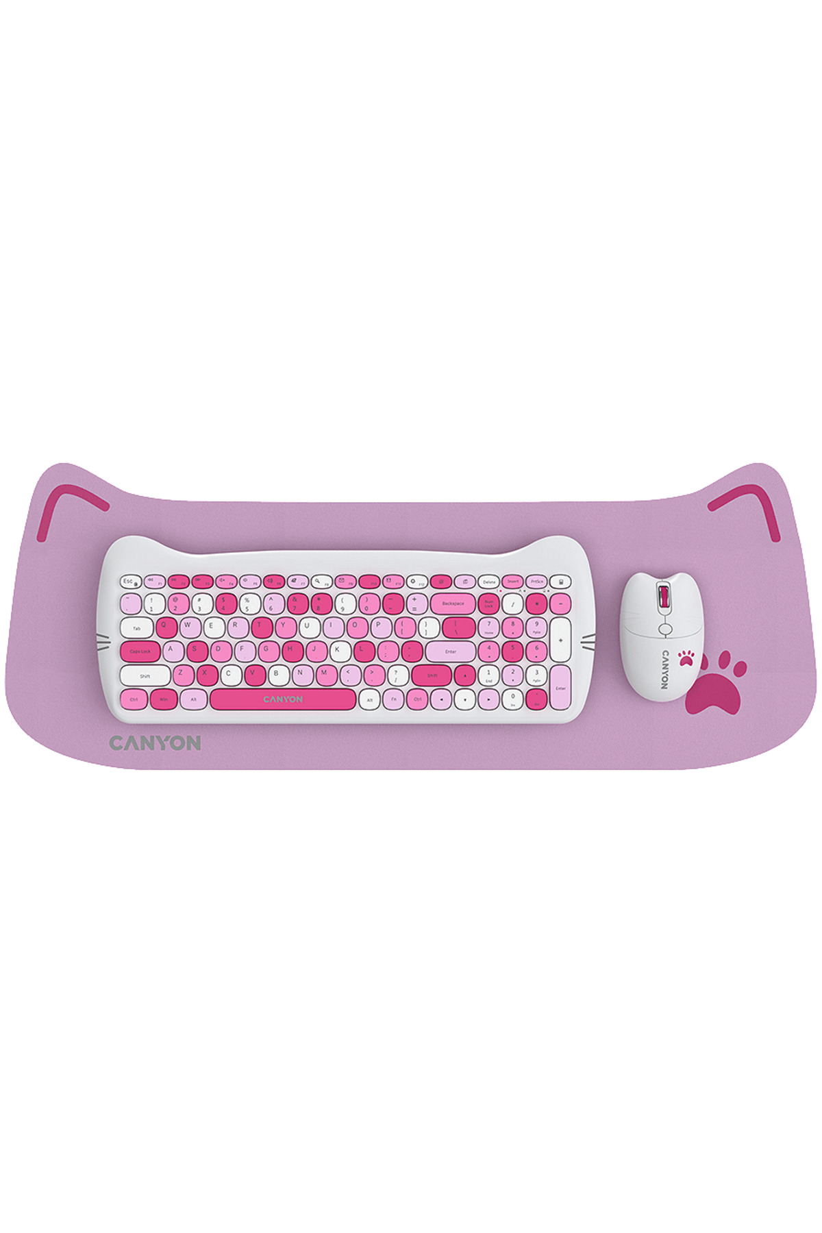 CANYON-Wireless Keyboard and Mouse Set HSET-W6 Kitty Edition, Pink 4