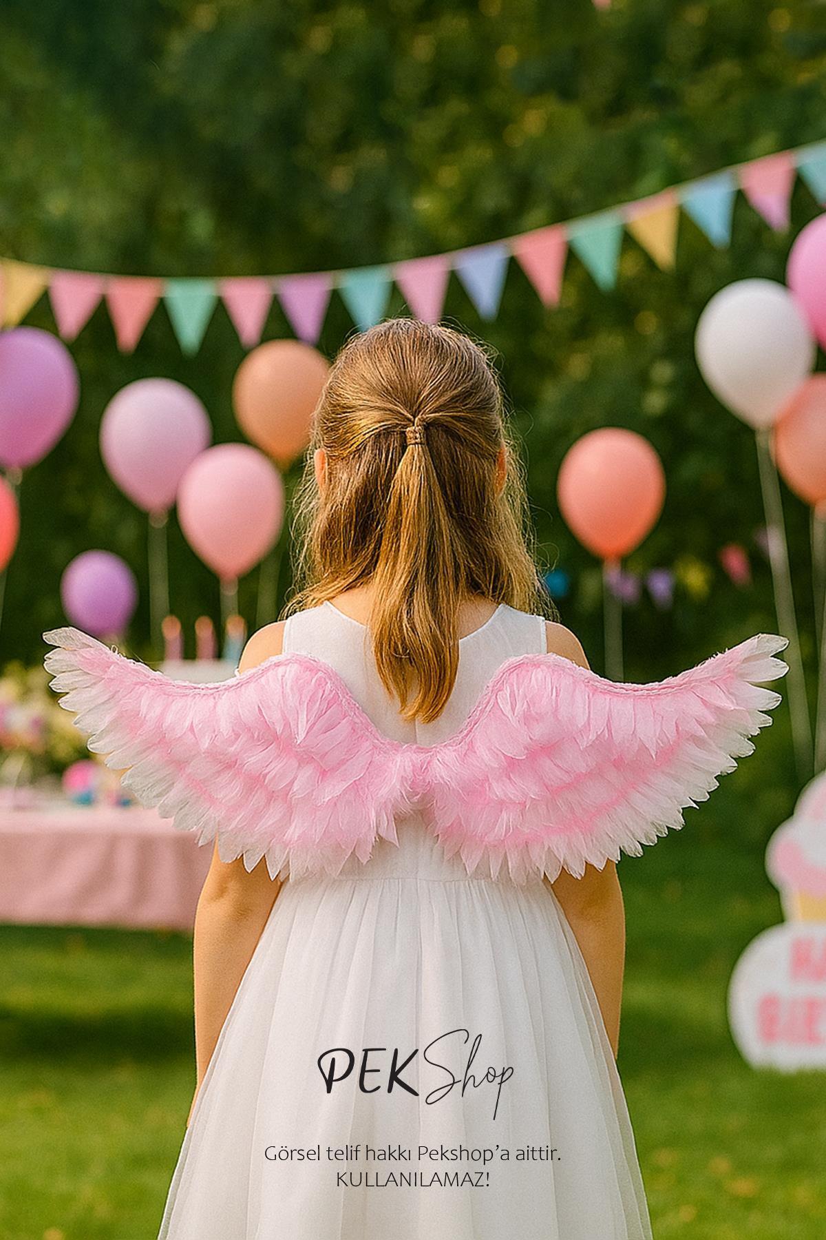 PEKSHOP Pembe Melek Kanadı Işıklı Melek Kanatları Giyilebilir