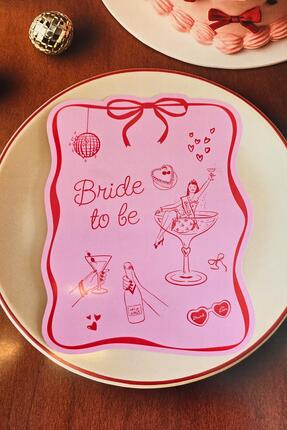 PEKSHOP Fiyonk Tasarım Bride To Be Masa Kartı Bekarlığa Veda Masa Süsleri 4lü