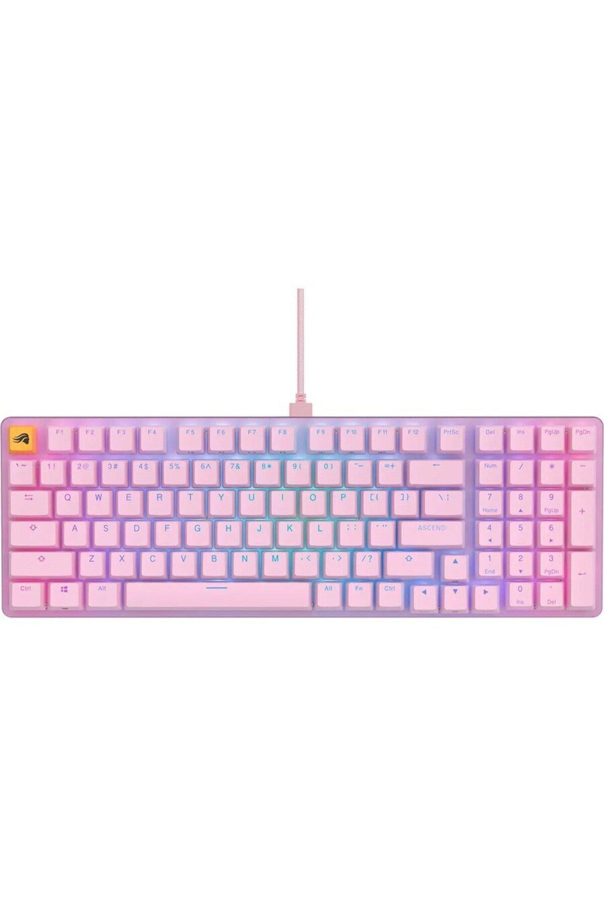 Glorious-Tastatură mecanică GMMK 2 RGB de dimensiuni normale, USB-C, comutator liniar Fox, aspect american, roz 4