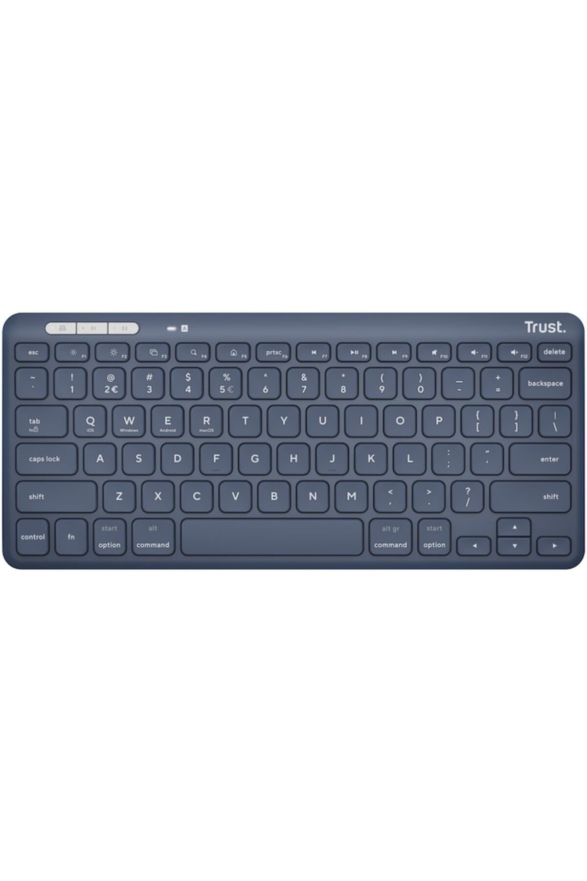 Trust-Wireless Compact Keyboard Lyra, RF 2.4GHz, Bluetooth, QWERTY, USB-A/USB-C, Blue 3