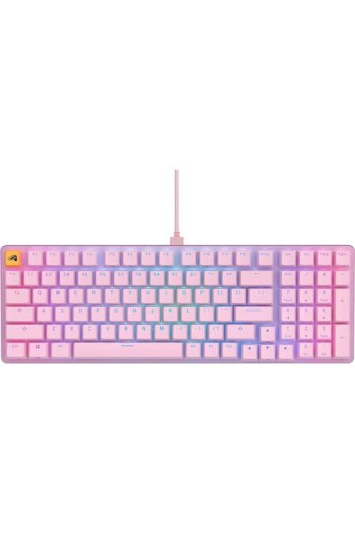 Glorious-Tastatură mecanică GMMK 2 RGB de dimensiuni normale, USB-C, comutator liniar Fox, aspect american, roz 1