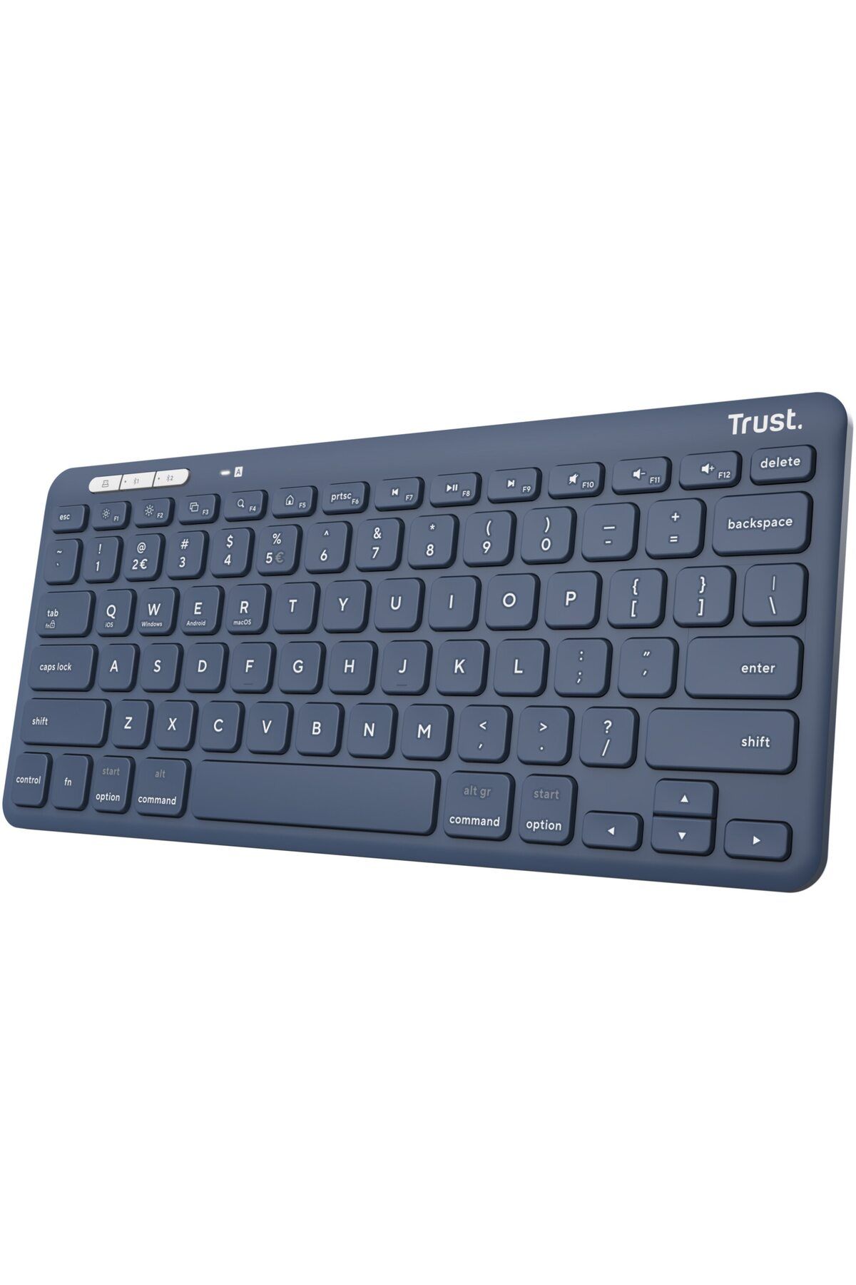 Trust-Wireless Compact Keyboard Lyra, RF 2.4GHz, Bluetooth, QWERTY, USB-A/USB-C, Blue 4