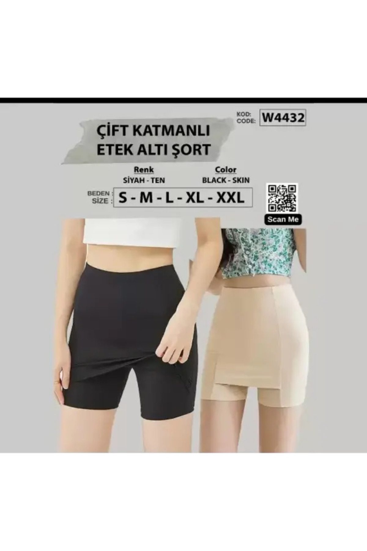 MİSS AYZA İÇTEN GELEN ŞIKLIK MissAyza Çift Katmanlı Etek Altı korse şort görsel 4