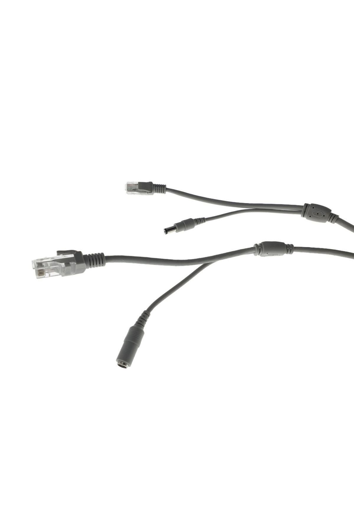 OEM-Cablu retea 10m pentru camera IP CCTV NVR, UTP Cat.5/5e, mufat 2XRJ45 si cablu alimentare mufat, gri 2