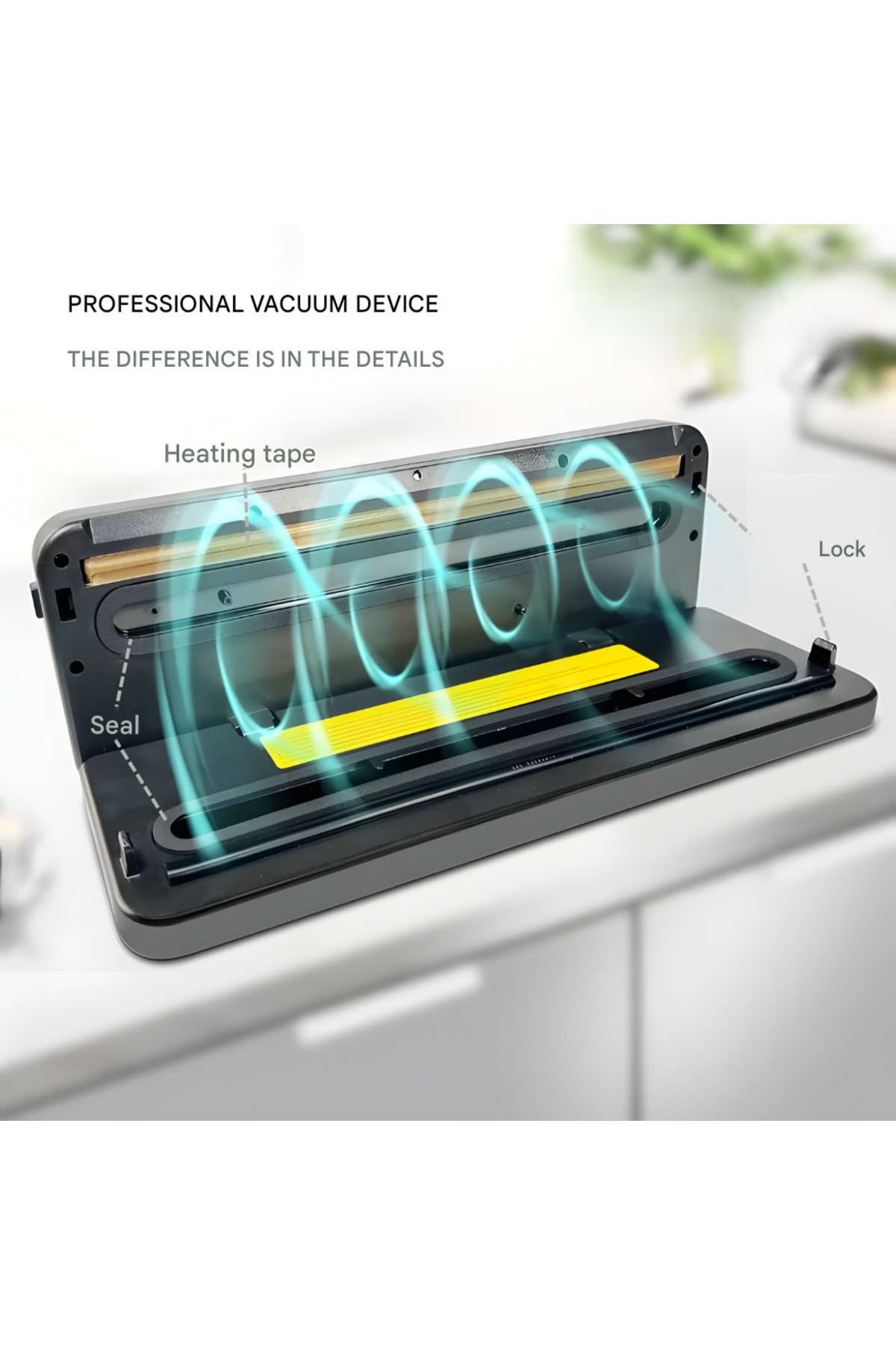 AYCB-™ Professional Food Vacuum Sealer, LED Display, 6 Vacuum Modes, Dry and Wet Sealing Function 2
