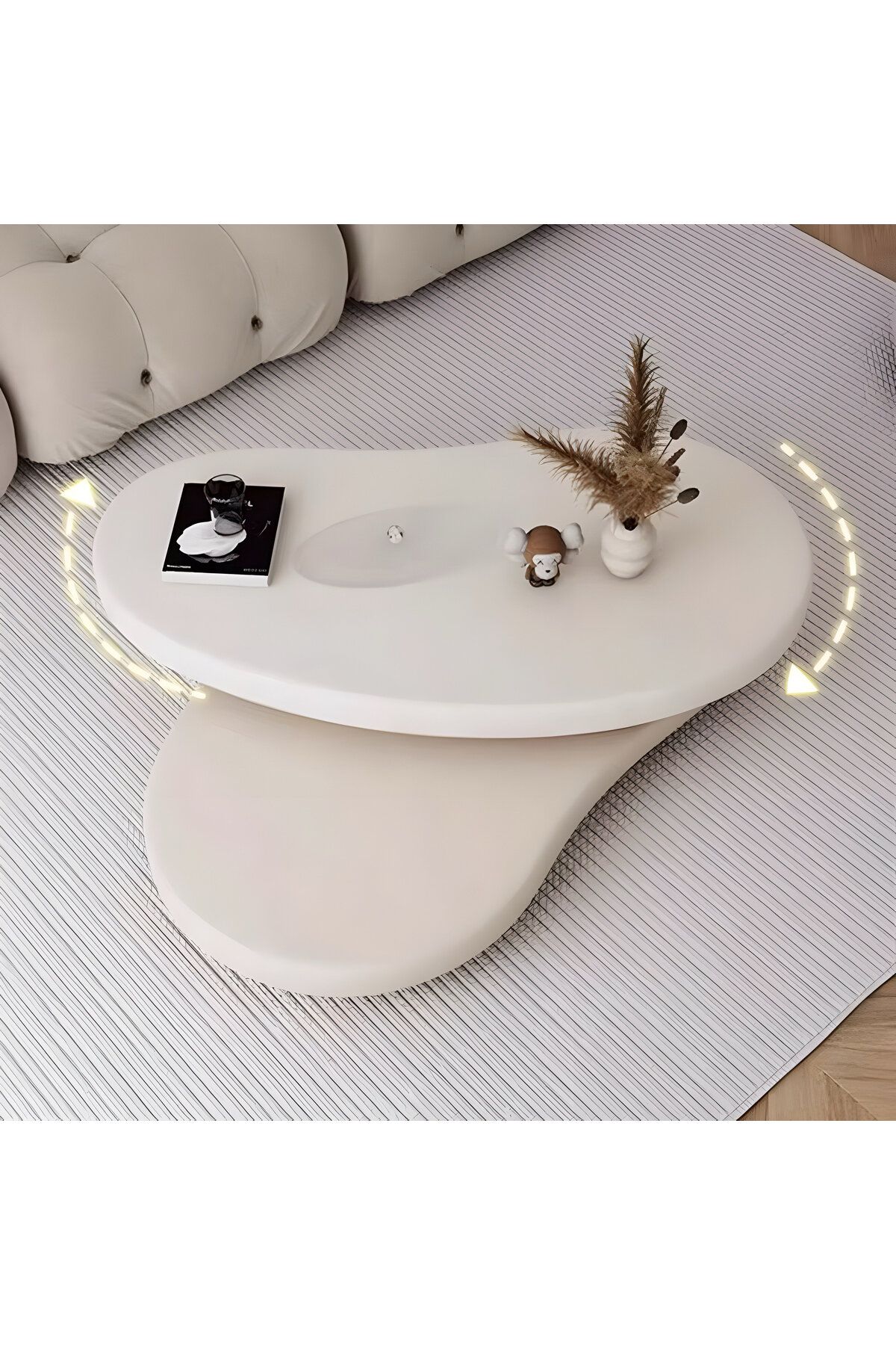 ket furniture-كريم لايرس طاولة رئيسية مكونة من طبقتين متحركتين.أنيقة للمجلس بتصميم عصري , 1