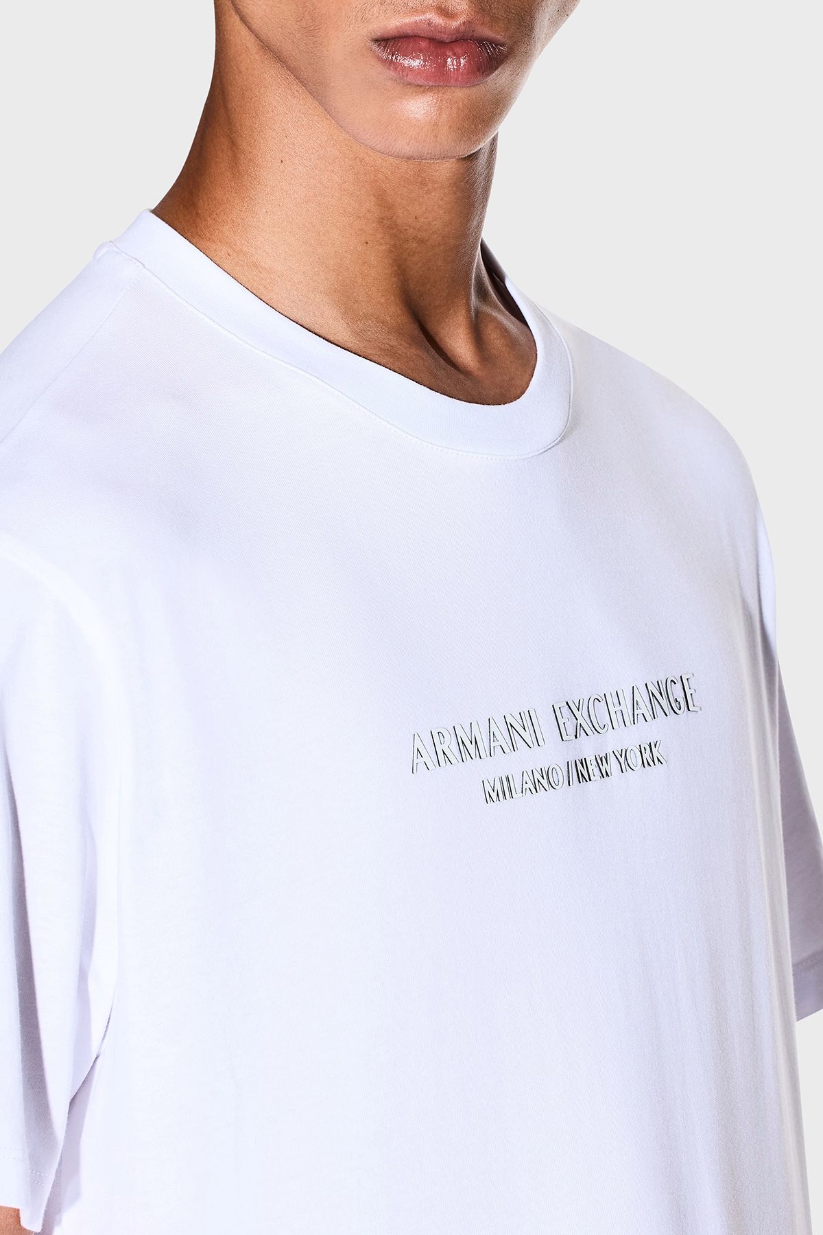 Armani Exchange-Logo Printed Cotton Regular Fit Crew Neck t Shirt Men t Shirt Xm001280 Af1036 4