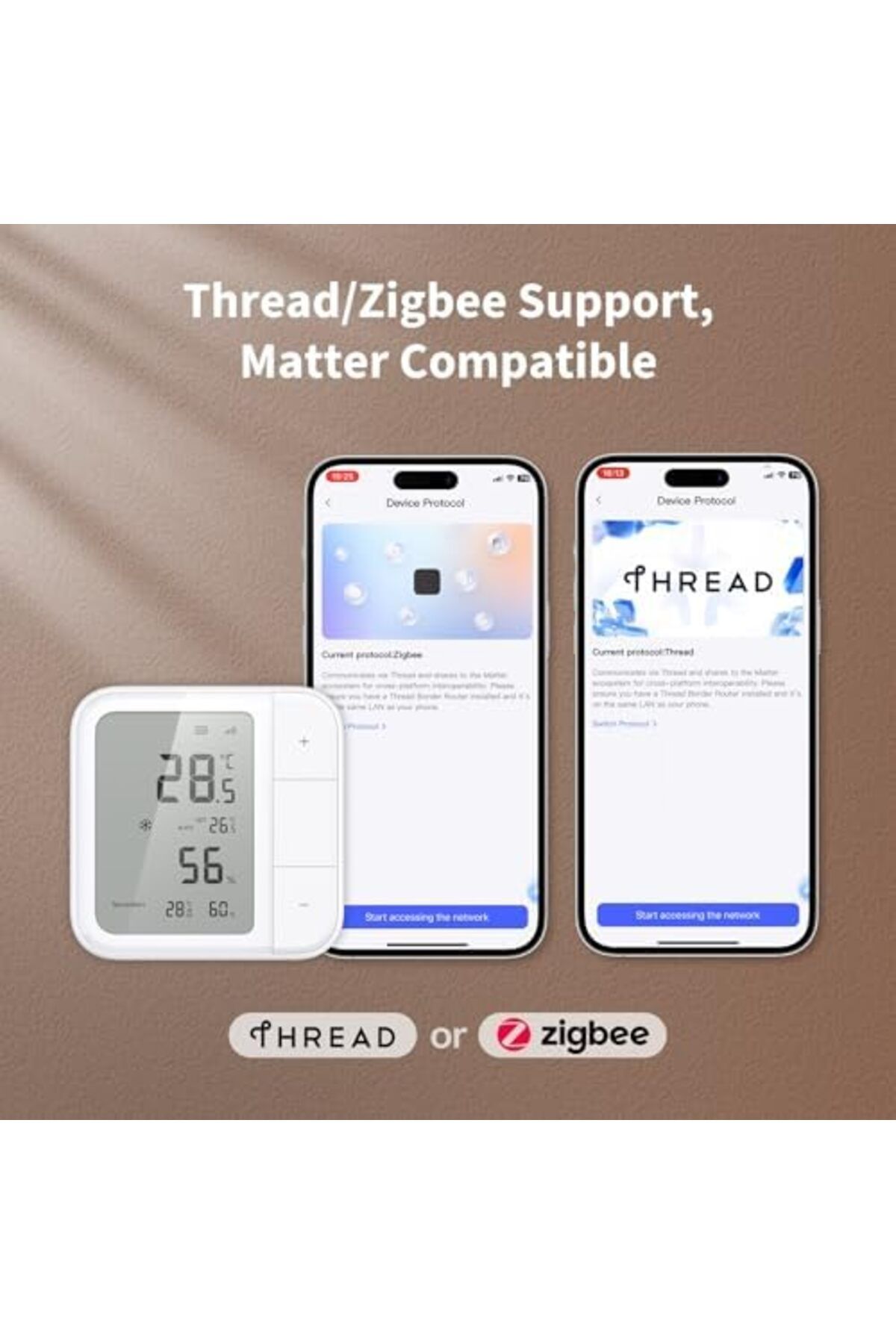 Aqara-مستشعر درجة الحرارة متعدد الوظائف Thread/Zigbee W100 4
