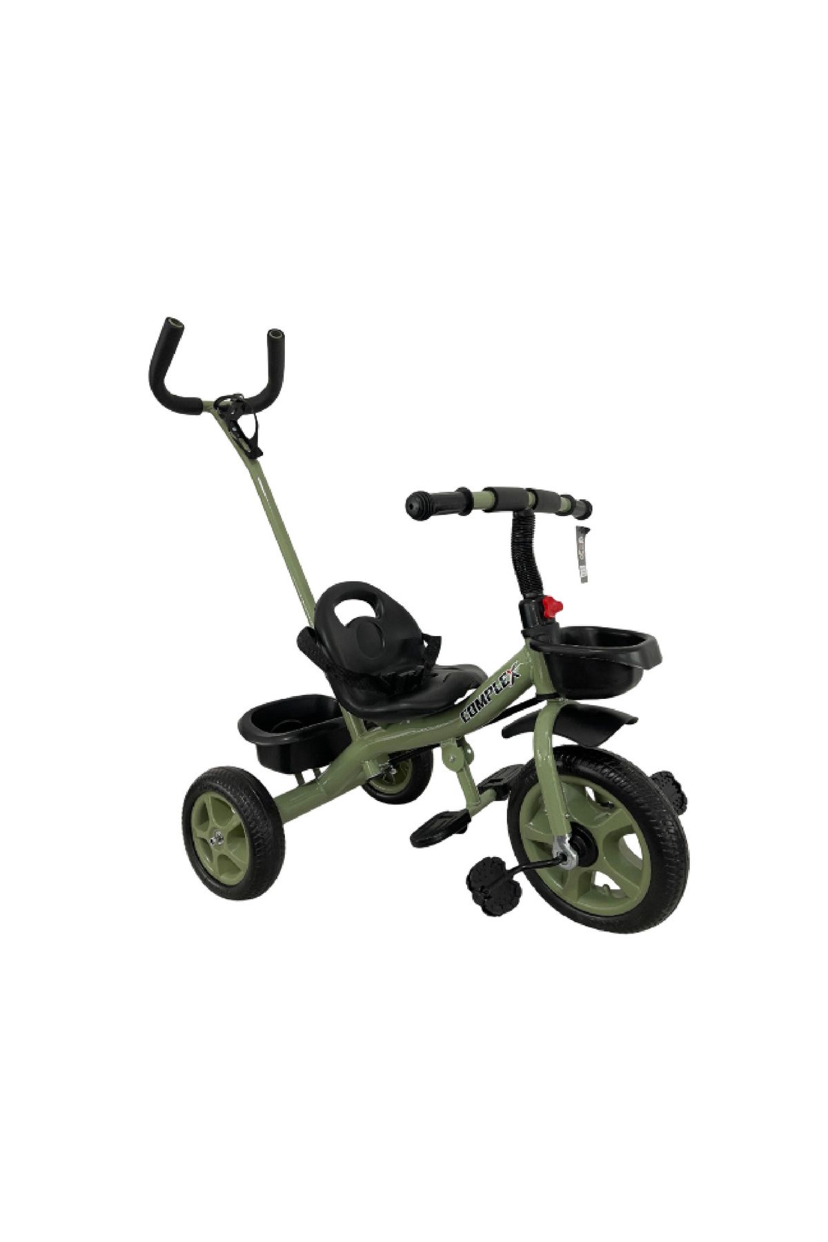 rexa-Kids' Tricycle with Push Handle and Storage Baskets – For Ages 1–5 1