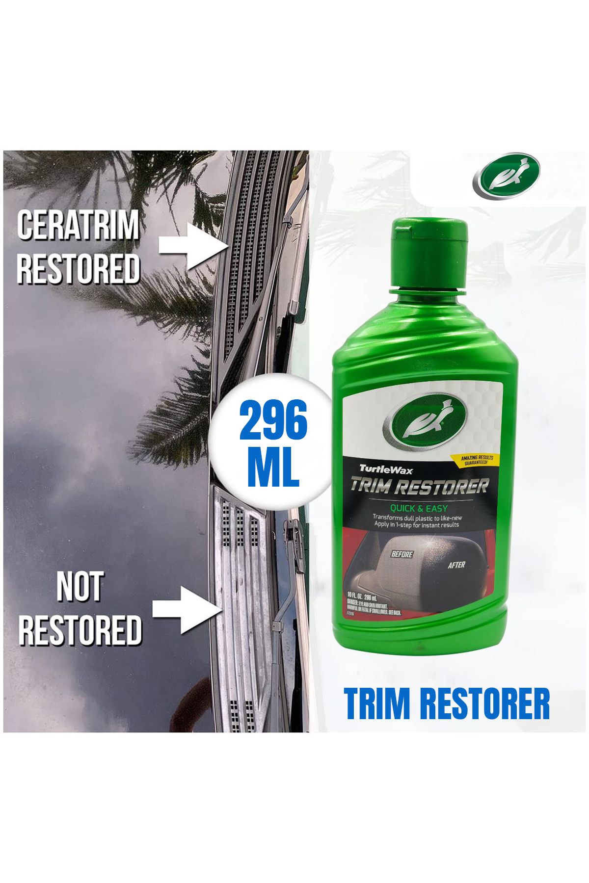 Turtle Wax-Trim Restorer 296ml – Restores Dull Plastic Trim with One-Step Application & Shine 4