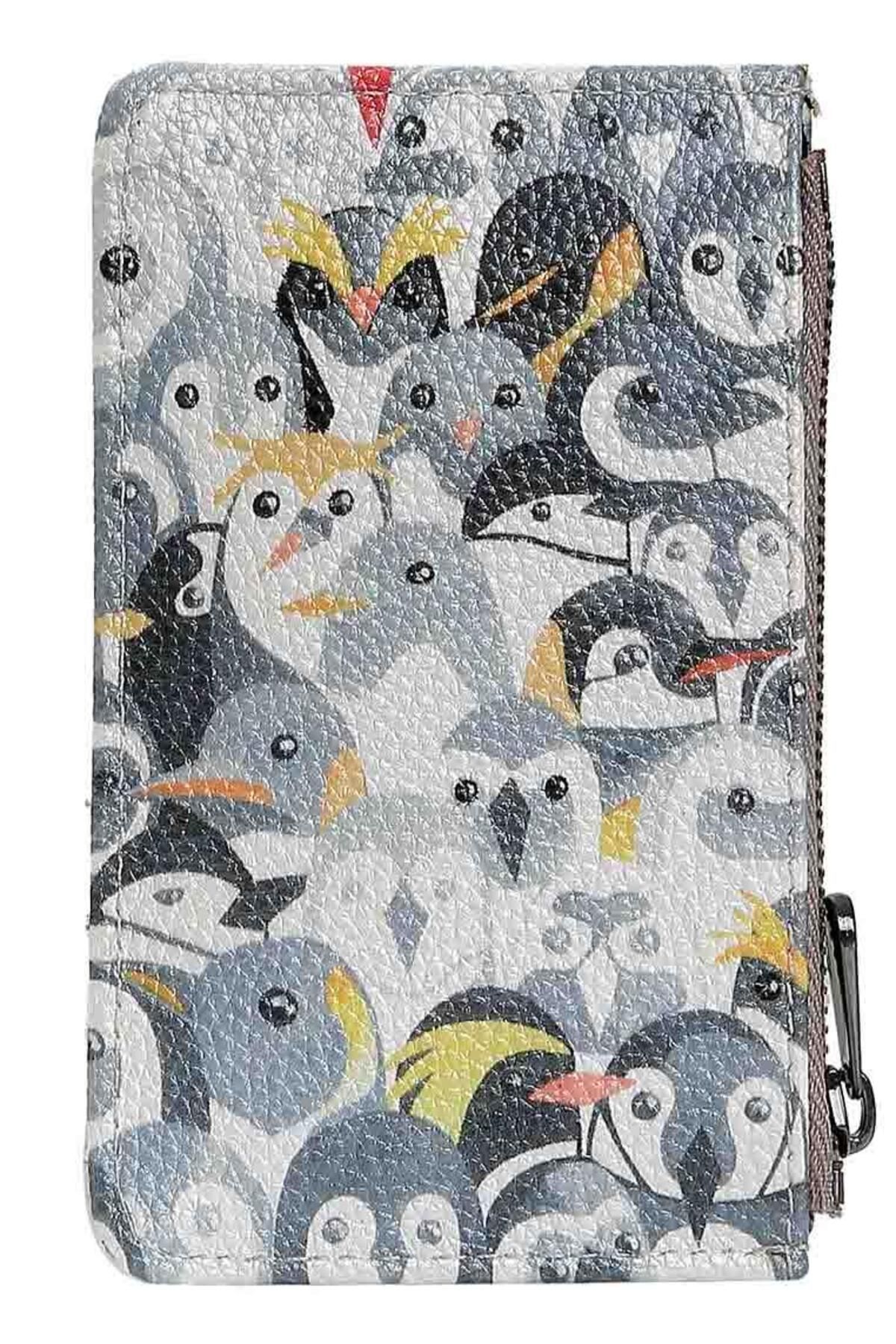Dogo-Women's Gray Wallet - Penguins Design 2