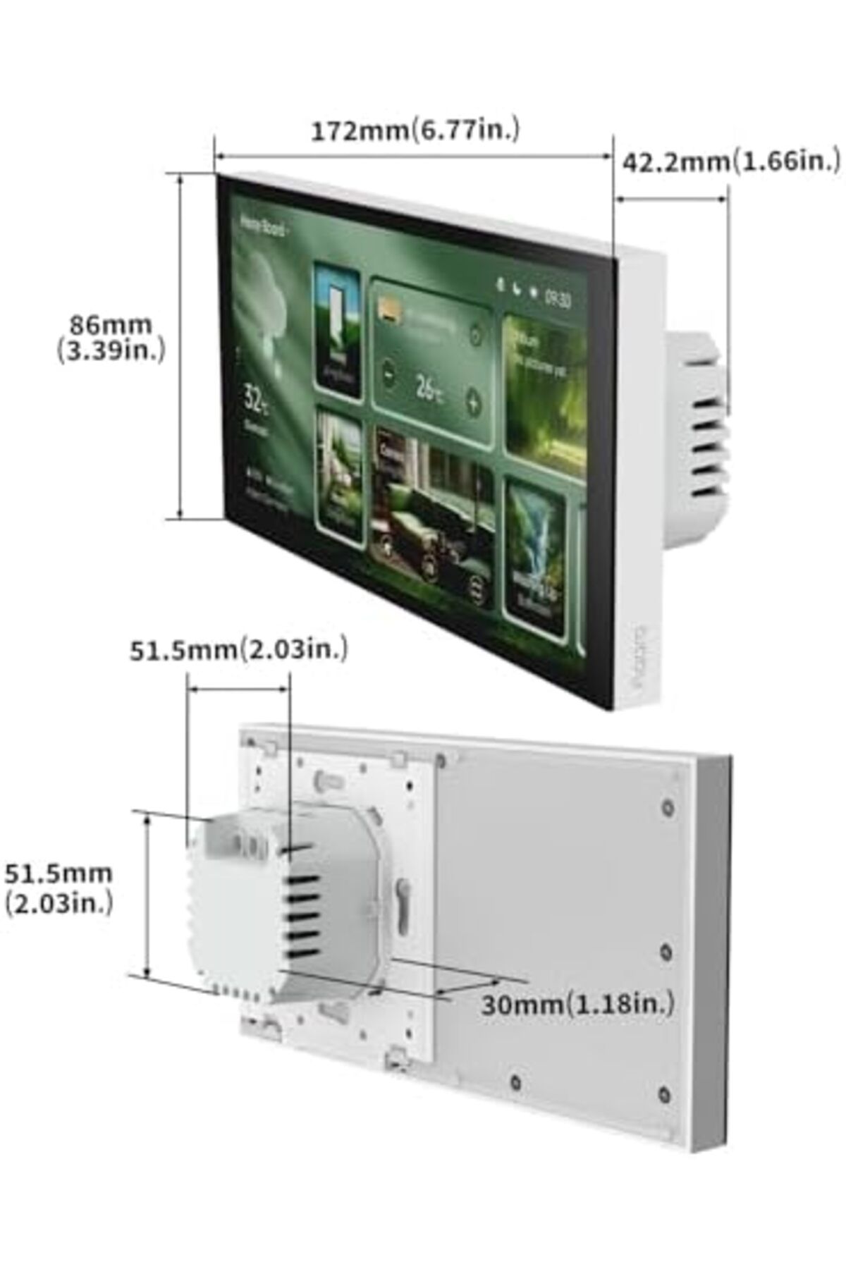 Aqara-Panel Hub S1 Plus Smart Control Panel, 6.9-Inch Touchscreen, Matter Bridge and Zigbee 3.0 Hub, 4