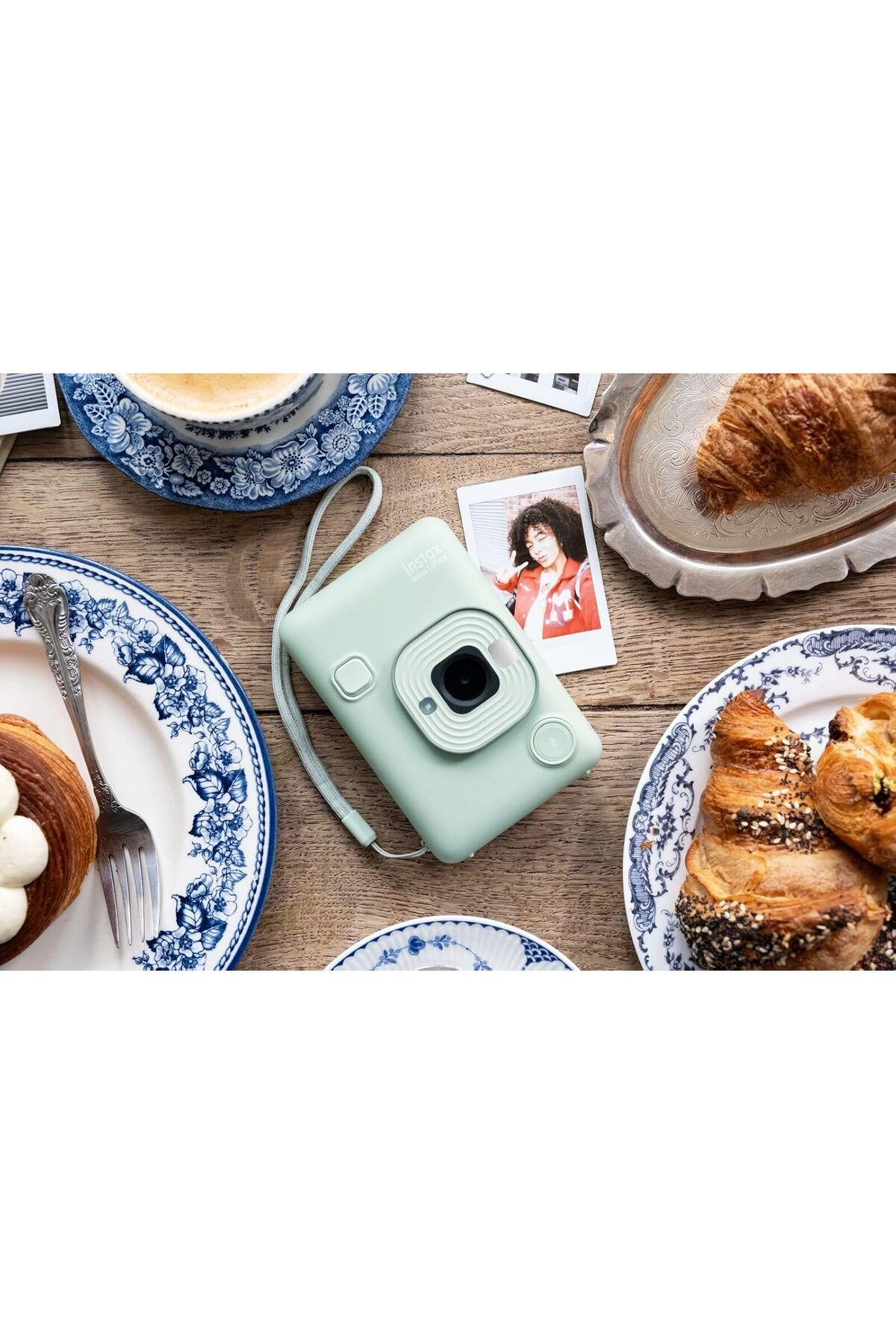 Instax-كاميرا Mini LiPlay Hybrid الفورية مع شاشة عرض LCD خلفية مقاس 2.7 بوصة وفتحة بطاقة Micro SD، 8