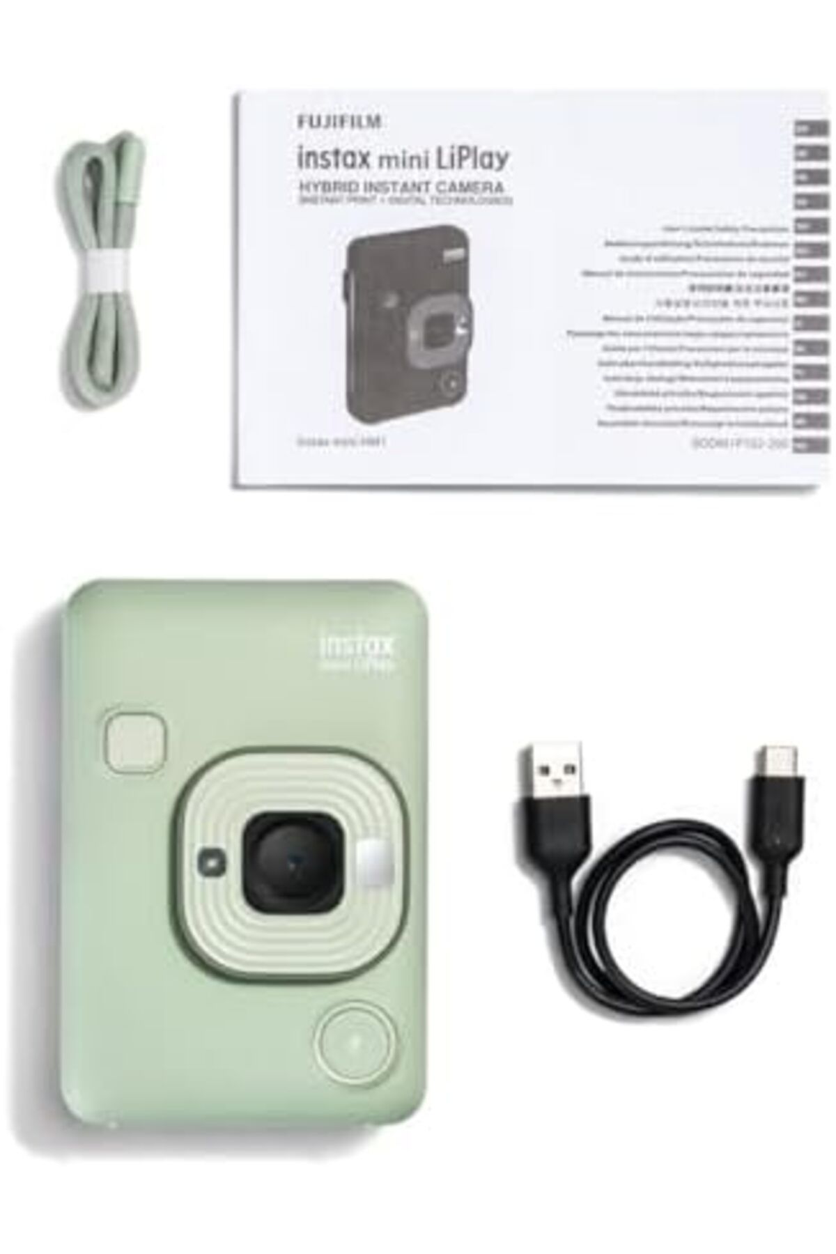 Instax-كاميرا Mini LiPlay Hybrid الفورية مع شاشة عرض LCD خلفية مقاس 2.7 بوصة وفتحة بطاقة Micro SD، 7