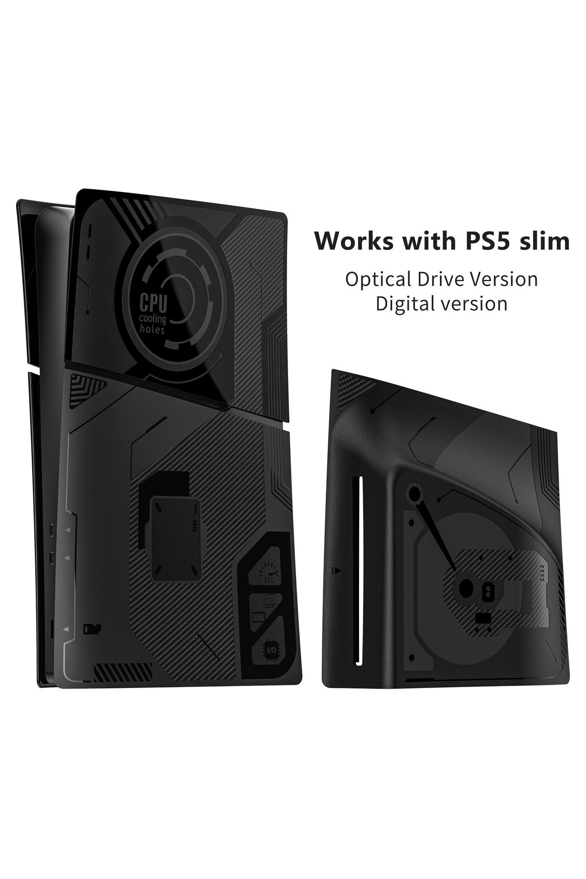 FlashHawk-Replacement Shell Case for PS5 Slim (Disc Edition/Digital Edition) - Lightweight Durable PC Material 4
