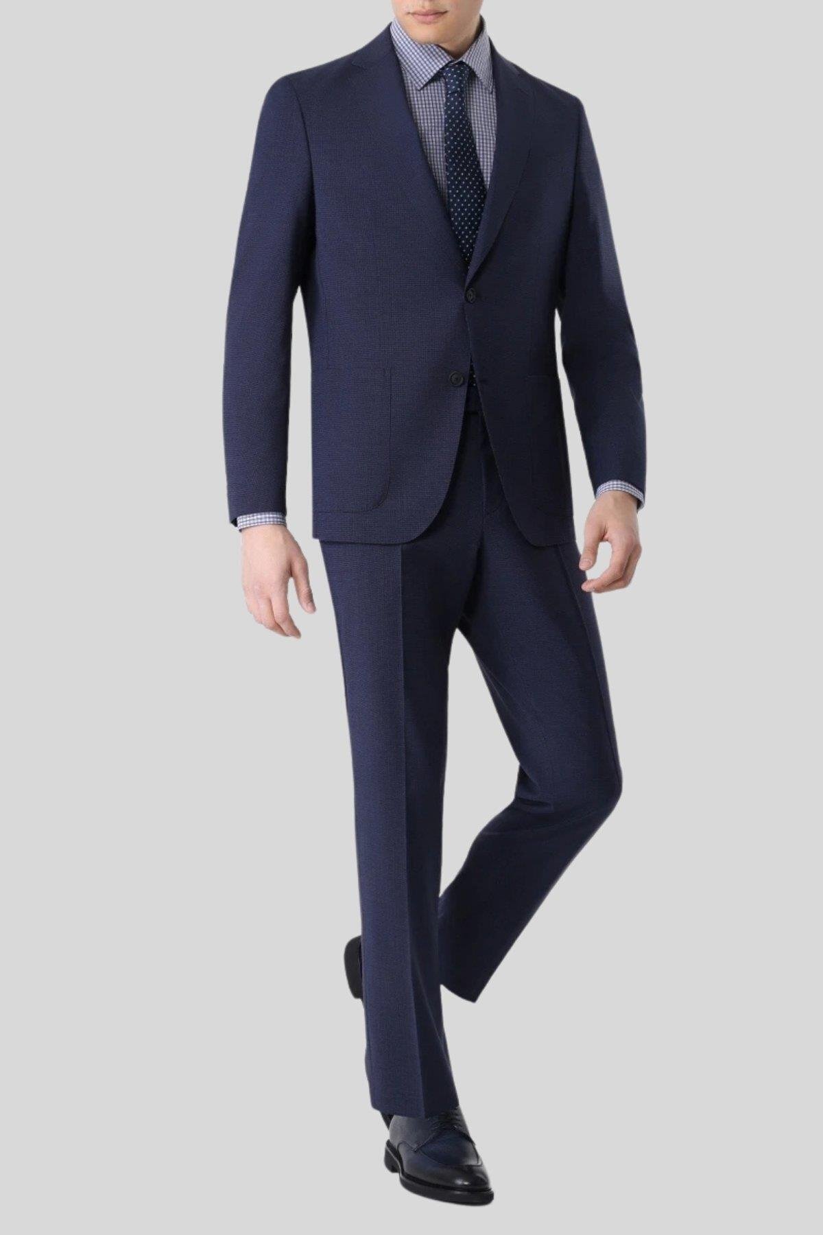 BOSS Erkek Yünlü Klasik Takım Elbise Lacivert