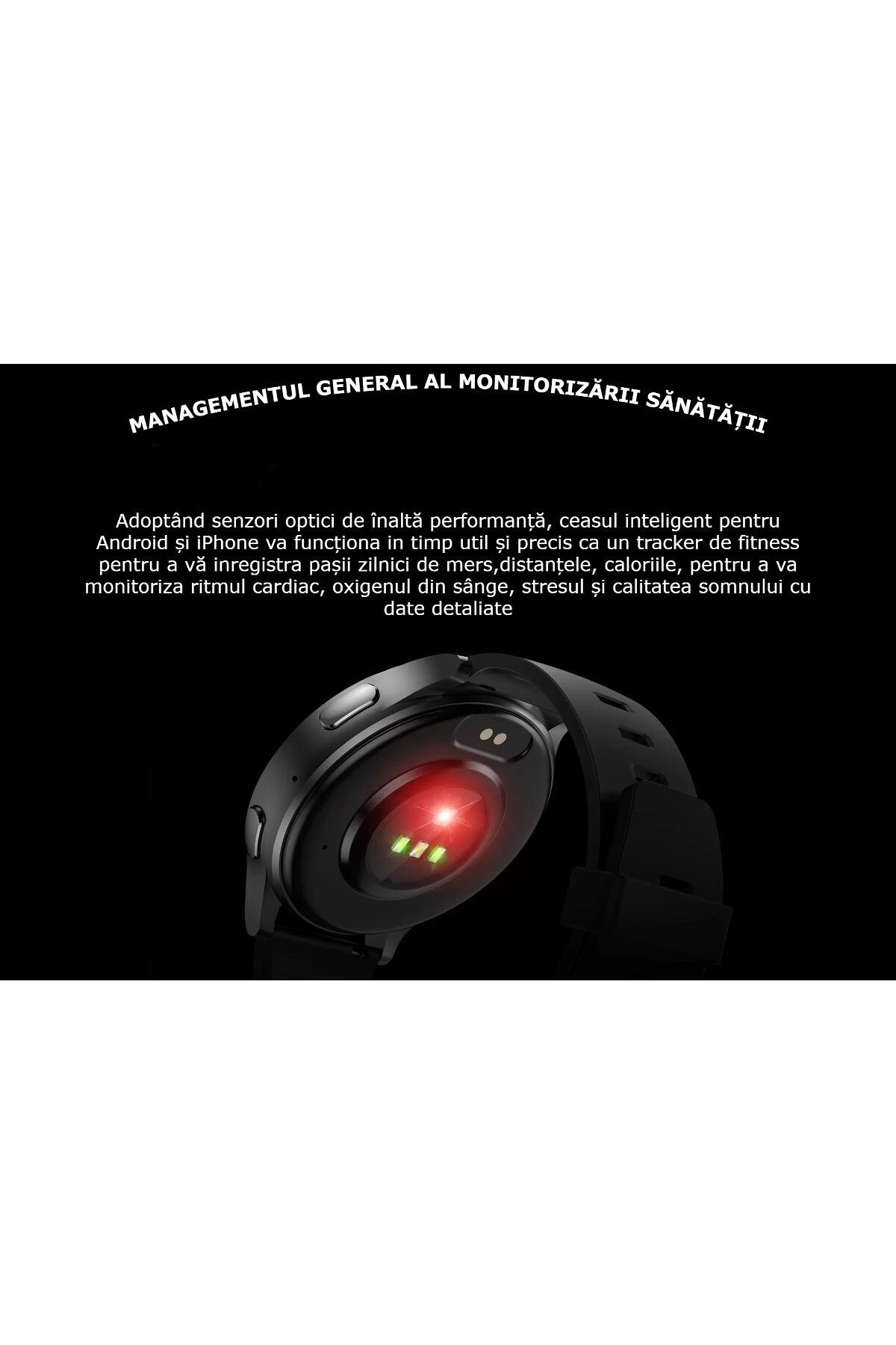 GBV LOGIC-Smartwatch GBV LOGIC, AMOLED, rezolutie 480x320, gps,300mAh,nivel de stres, tensiune arteriala,negru 3