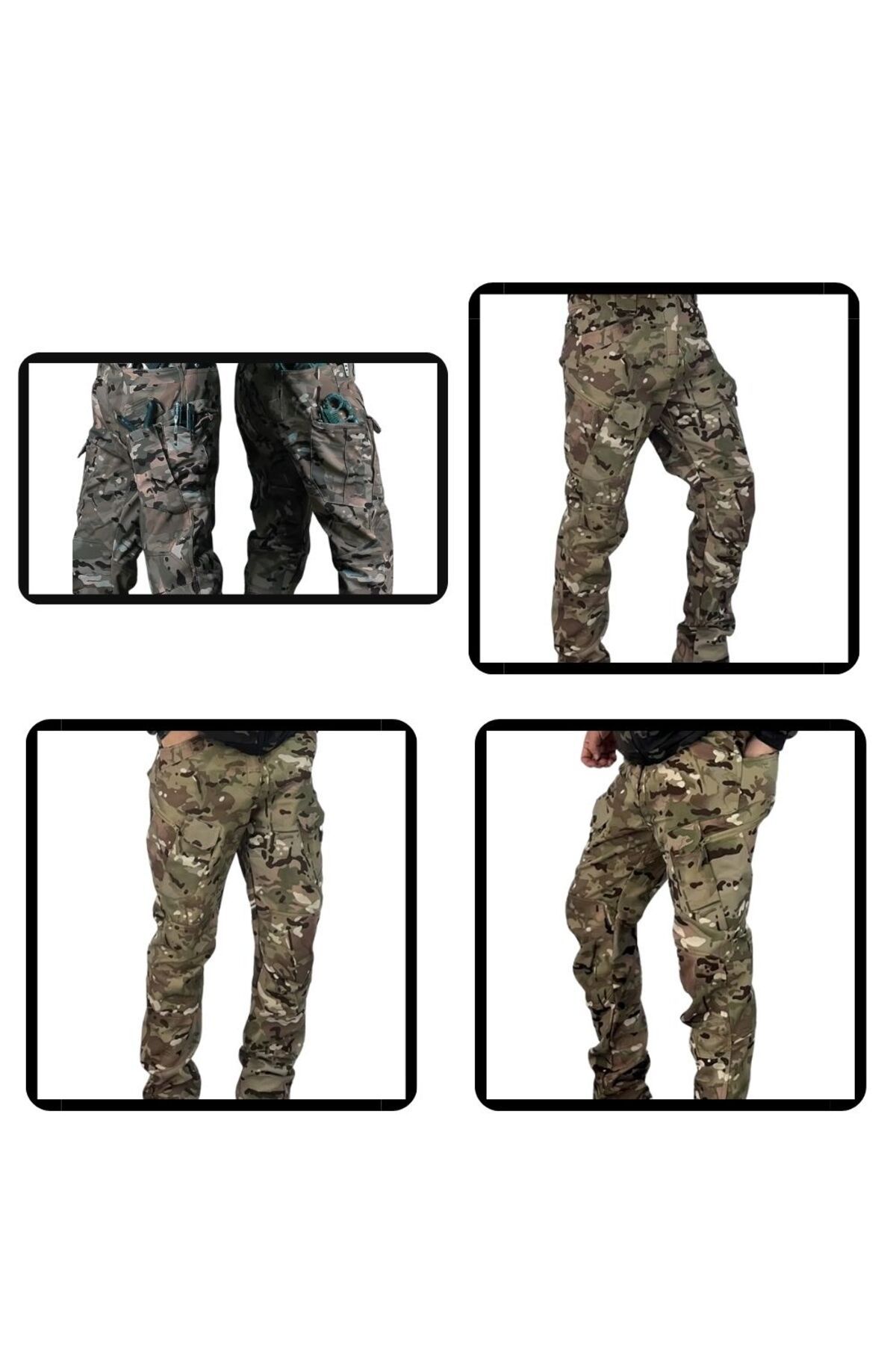 Hipolar-Multicam Camouflage Softshell Tactical Pants, with Adjustable Belt, Multiple Pockets 4