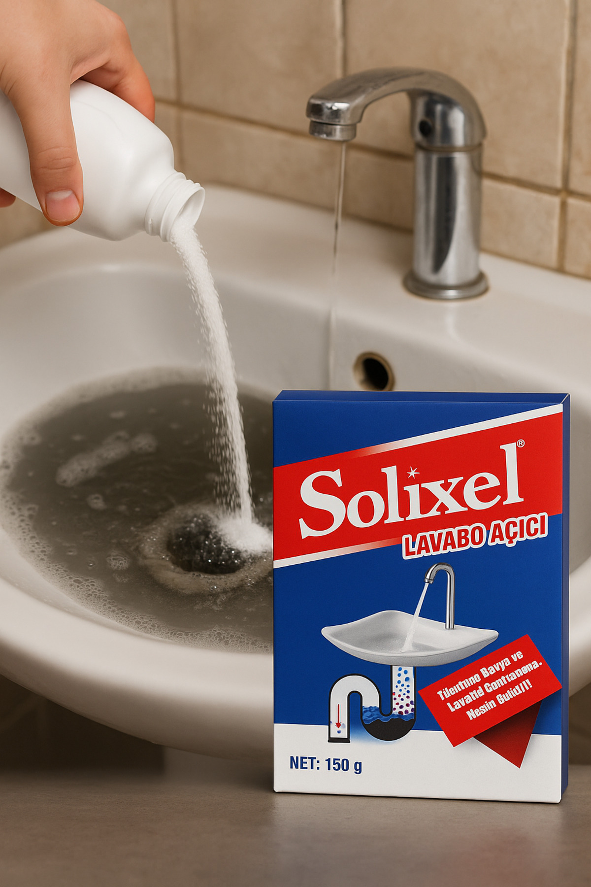 Özkan Ambalaj Temizlik Tıkanık Gider Ve Lavabo Açıcı Toz 150 Gr ( Mutfak Banyo Tuvalet Giderlerinde Oluşan Tıkanıklıklar )