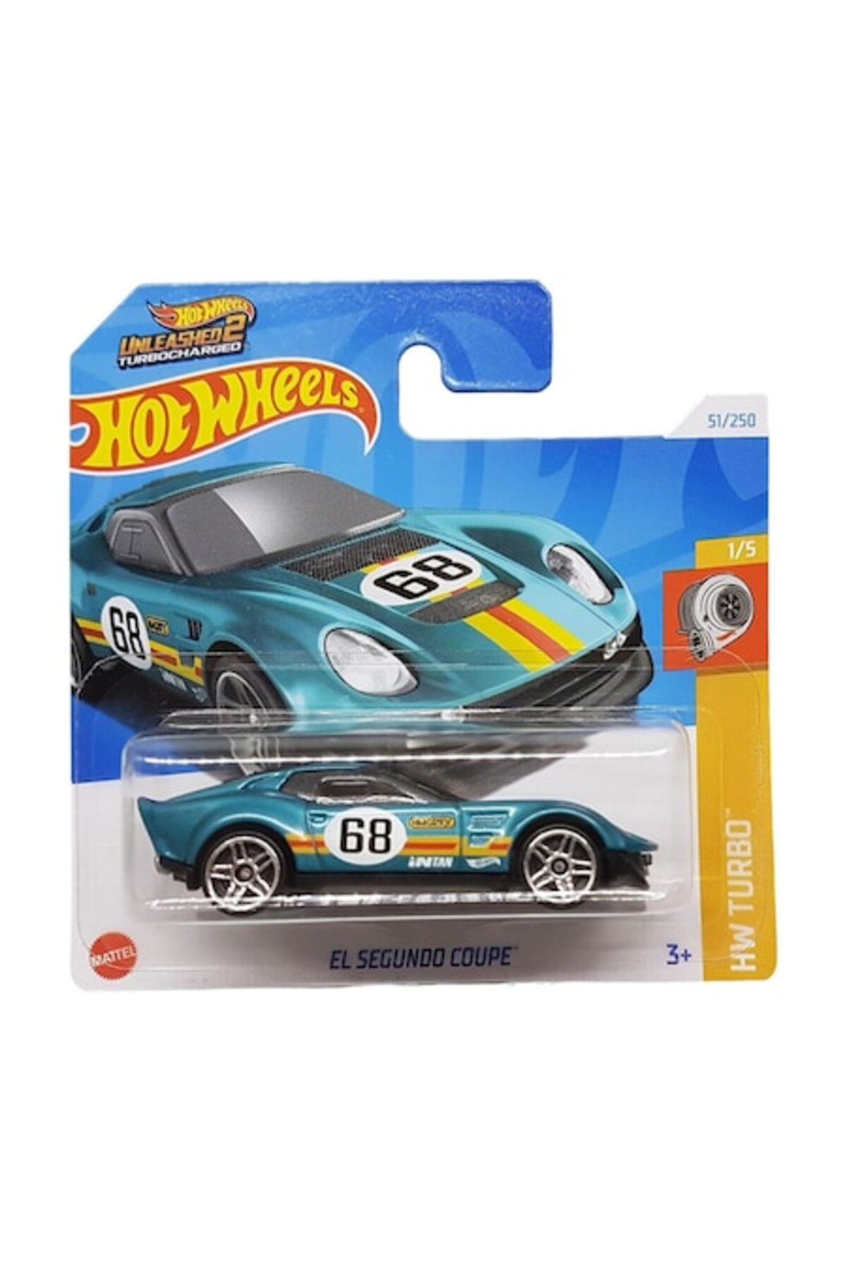 Masinuta Metalica Hot Wheels, El Segundo Coupe, Colectia HW Turbo - Editia 2024, Verde, 1:64