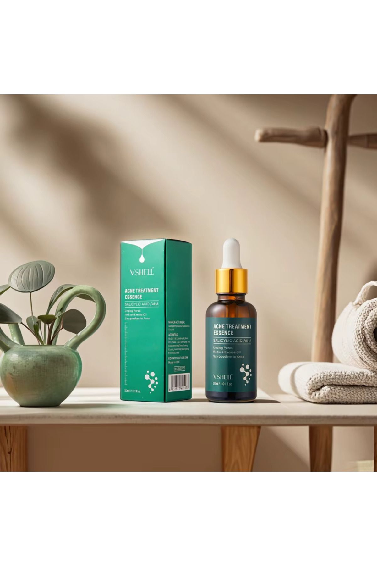 VSHELL-Anti-Acne Serum with AHA + BHA (Encapsulated Salicylic Acid) , 30ml – Pore Cleansing, Scars, Sebum 5