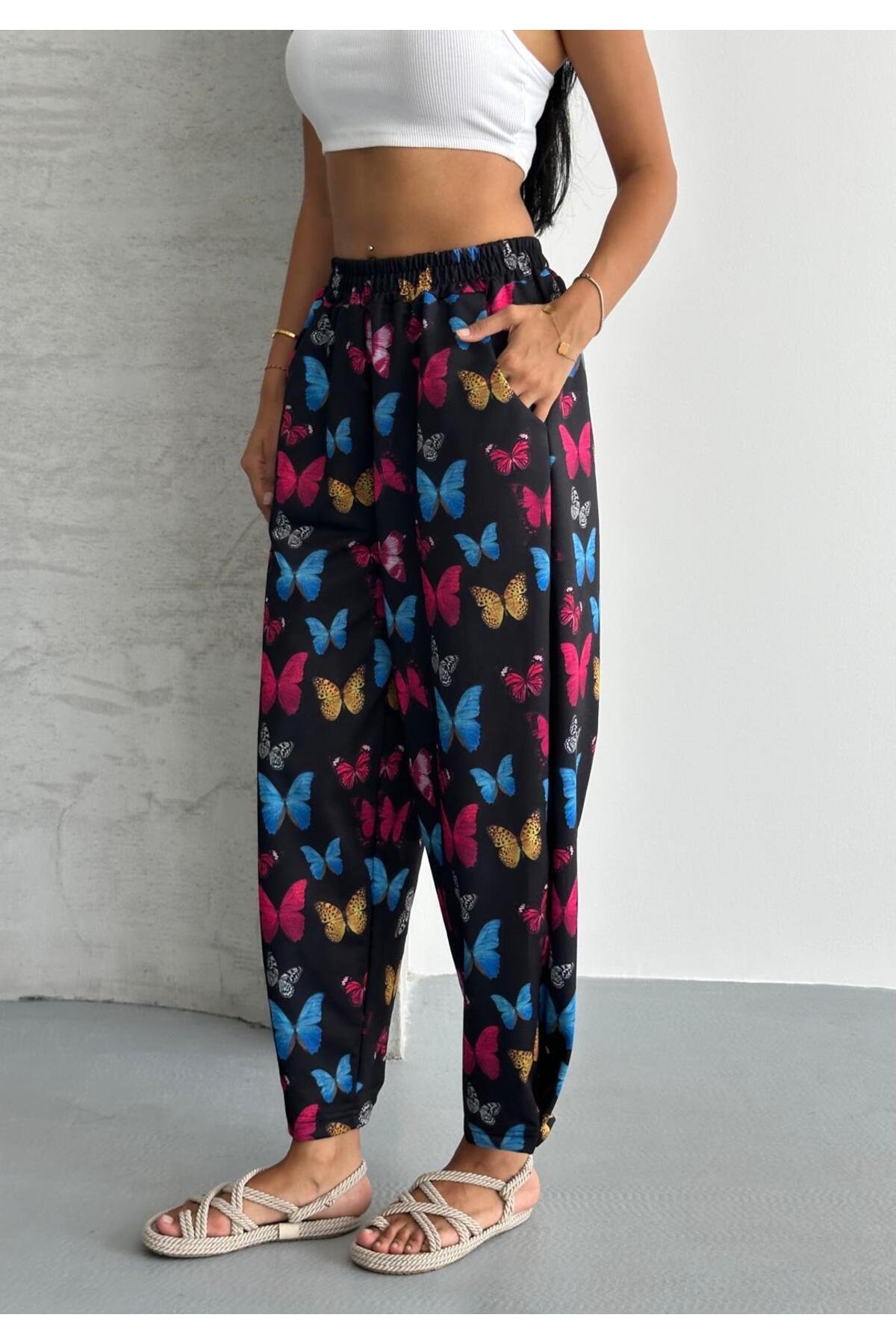 RPT MODA-Shalwar Model High Waist Baggy Fit Patterned Jogget Tracksuit Pants 6