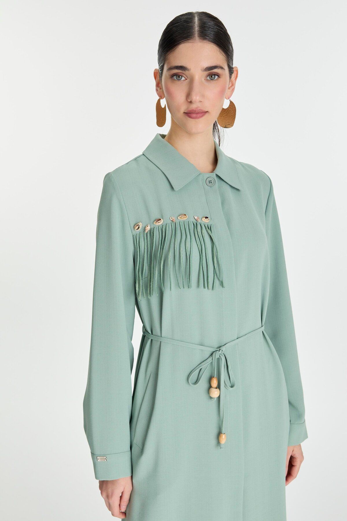 Zühre-Mint Wear and Go with Seashell Detail and Tassels Gc-0234 3