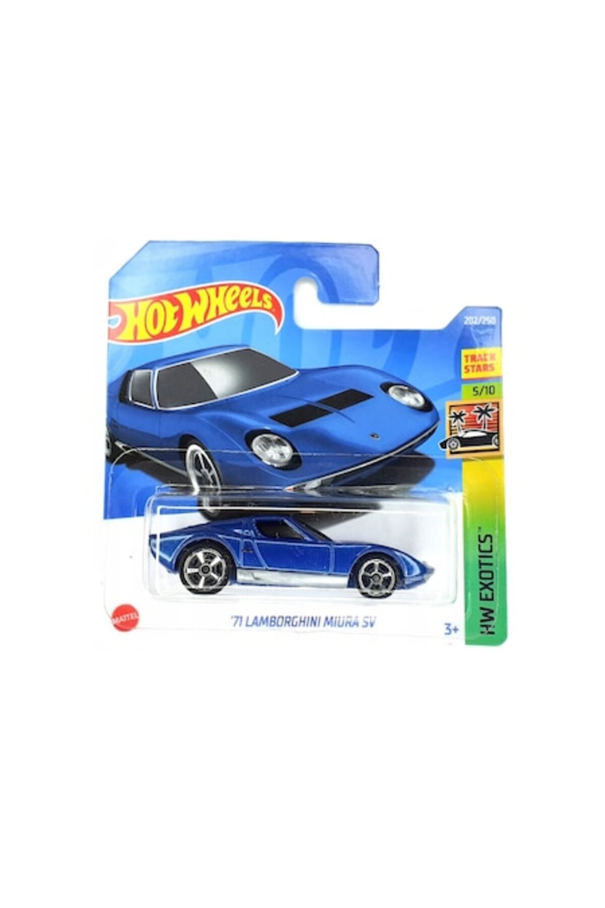 Masinuta Metalica Hot Wheels, 1971 Lamborghini Miura SV, Albastru, 1:64